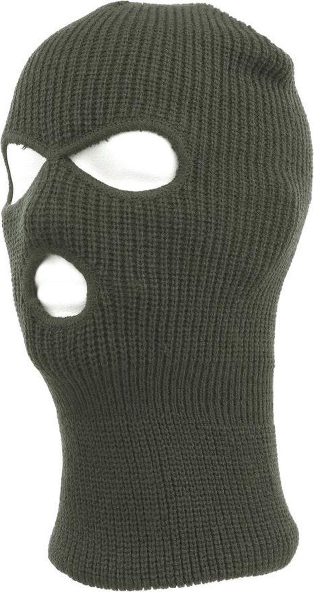 Three Hole Balaclava Ski Mask Green, One Size