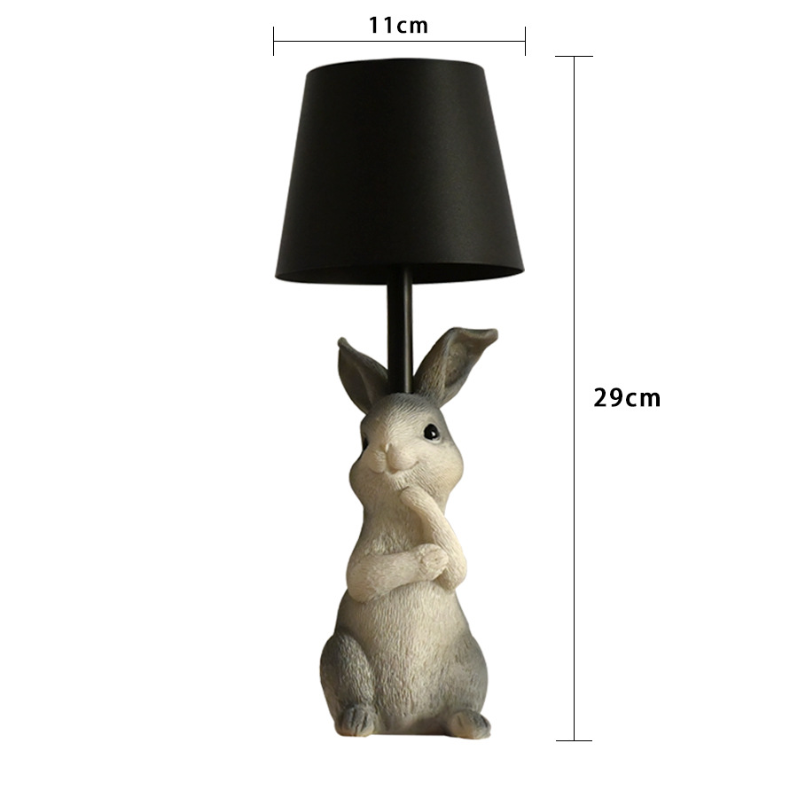 Yellow Bunny White Lampshade Adorable Rabbit Resin Table Lamp - 3-Color LED, USB Rechargeable, Touch Dimming โ image 4