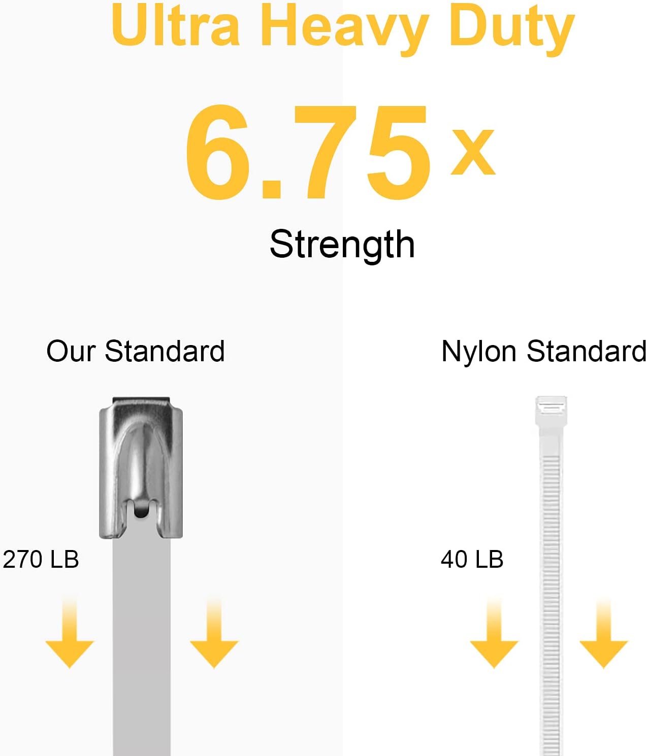 Metal Zip Ties 15.8 in Premium Heavy Duty Stainless Steel Wire Multifunctional Locking Exhaust Wrap Flexible Durable 30 PCS — image 2