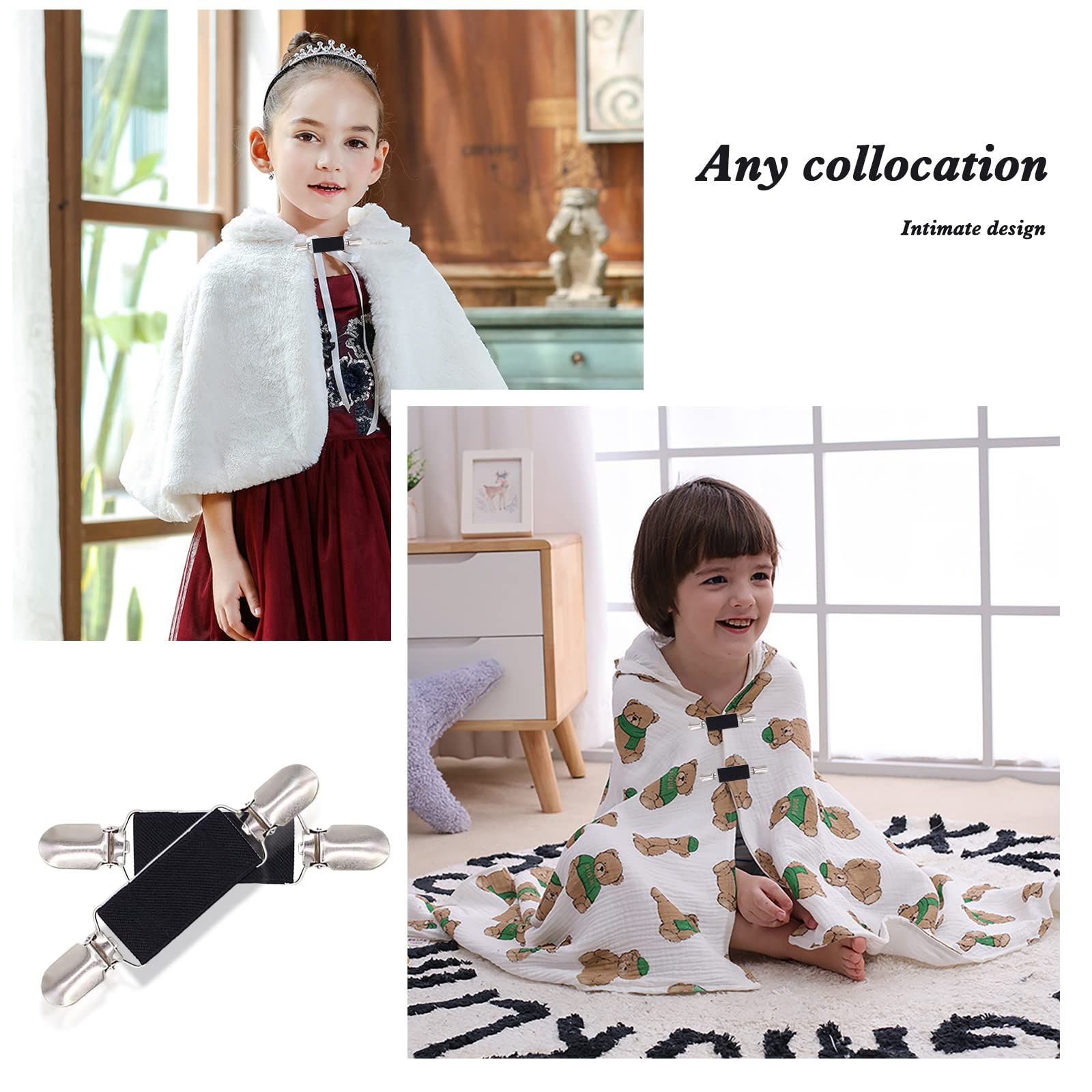 Dress Cinch Clips Back Cinch Set, Scarf Retro Cardigan Collar Shirt Shawl Coat Sweater Clips for Women โ image 3