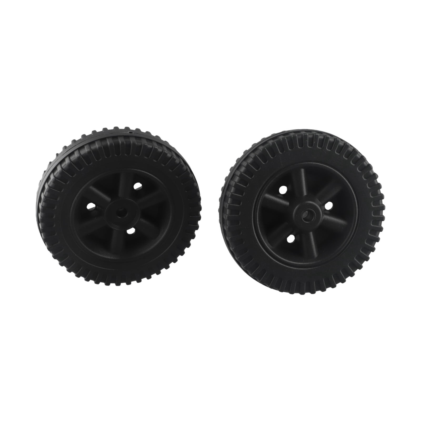 2Pcs/Set Grill Wheels Replacement Parts 170/177mm 7 Inch BBQ Grill Wheel Barbecue Grills Kitchen Garden Plastic Black black+white wheel cover — image 4