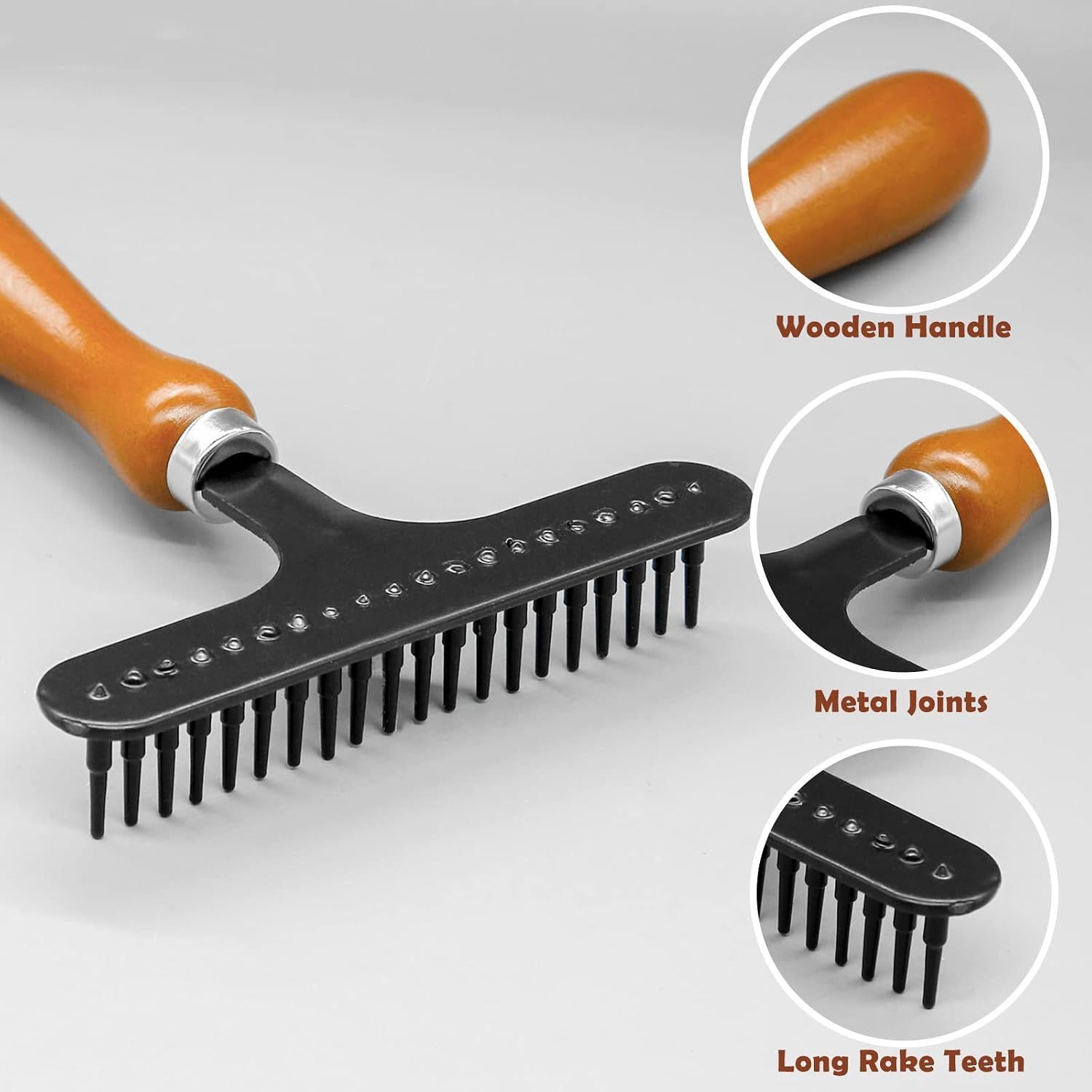 Portable Carpet Rake for Matted and Shag Rugs, Handheld Carpet Grooming Tool for Pet Hair, Deep Cleaning and Fluffy Pile Care, Black, 15.2 x 11 cm โ image 5