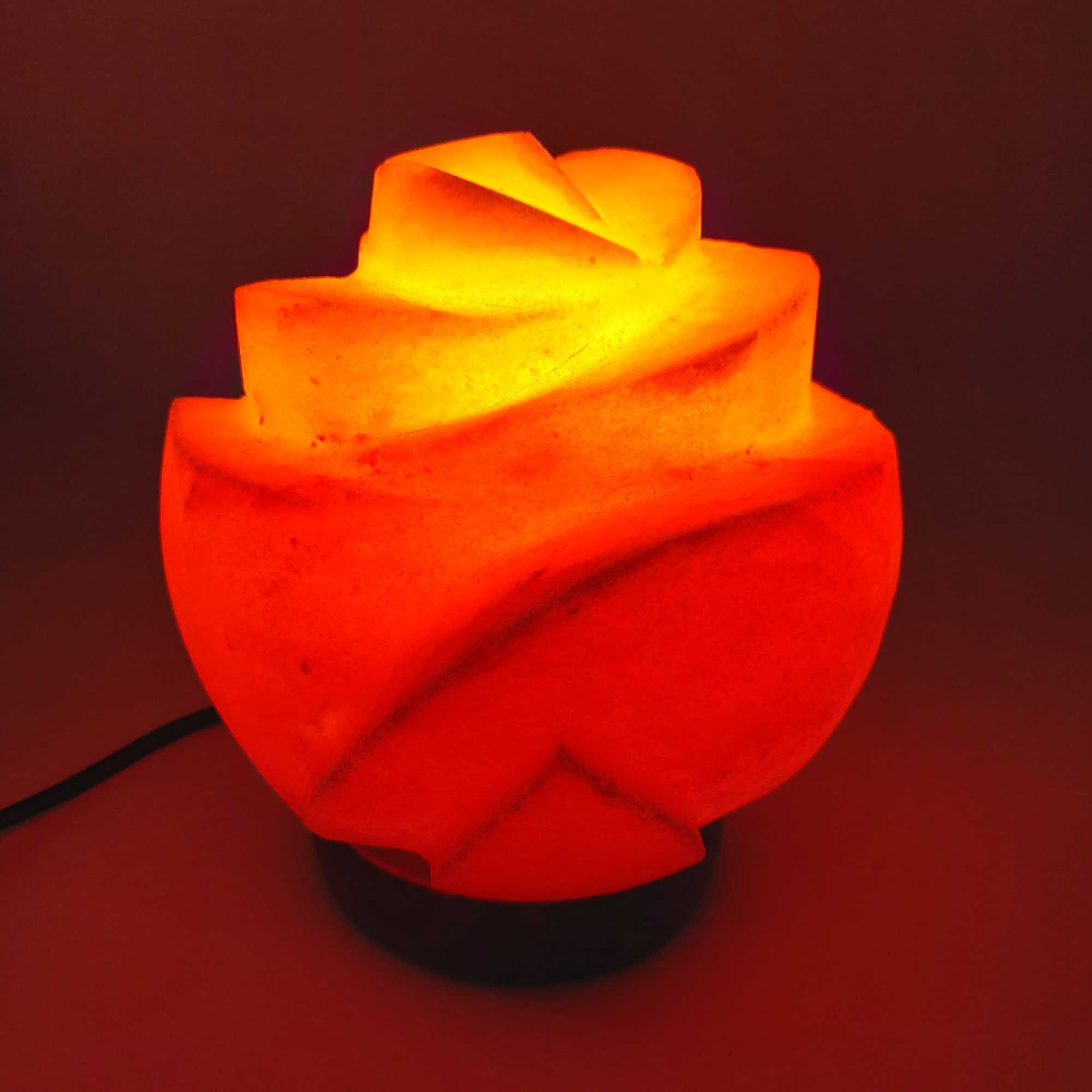 Orku Rose Shaped Himalayan Pink Salt Lamp - Hand Carved Flower Night Light — image 2
