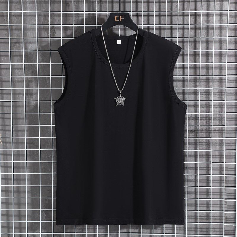 Menma Men Summer Cotton Sleeveless Loose Sports Crewneck Grey 10XL โ image 4