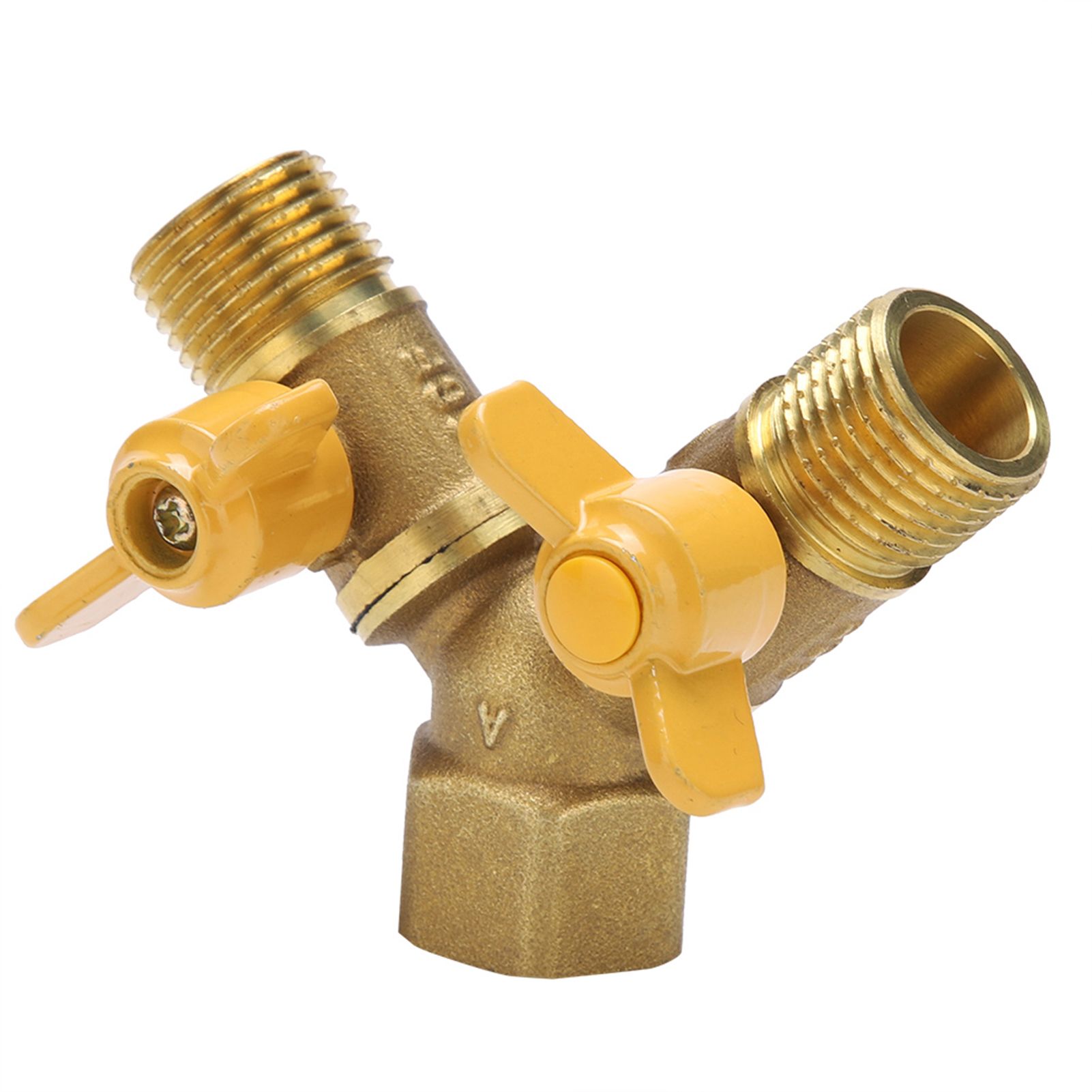 G1/2 Brass Garden Irrigation 2 Way Double Tap Hose Adapter Dual Faucet Connector — image 5