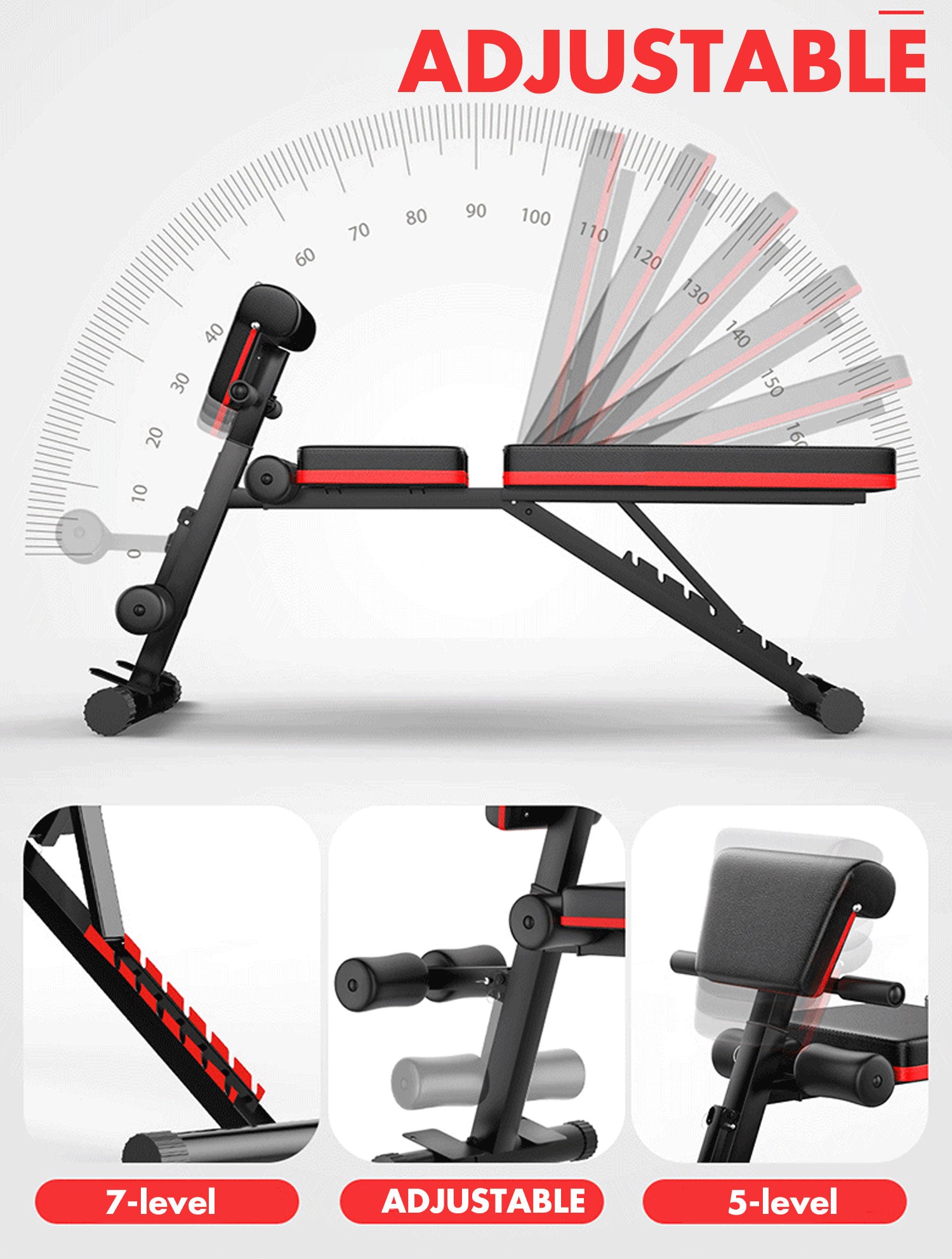 Adjustable FID Ab Abdominal Weight Press Bench Fitness Incline Sit up Gym Flat โ image 6