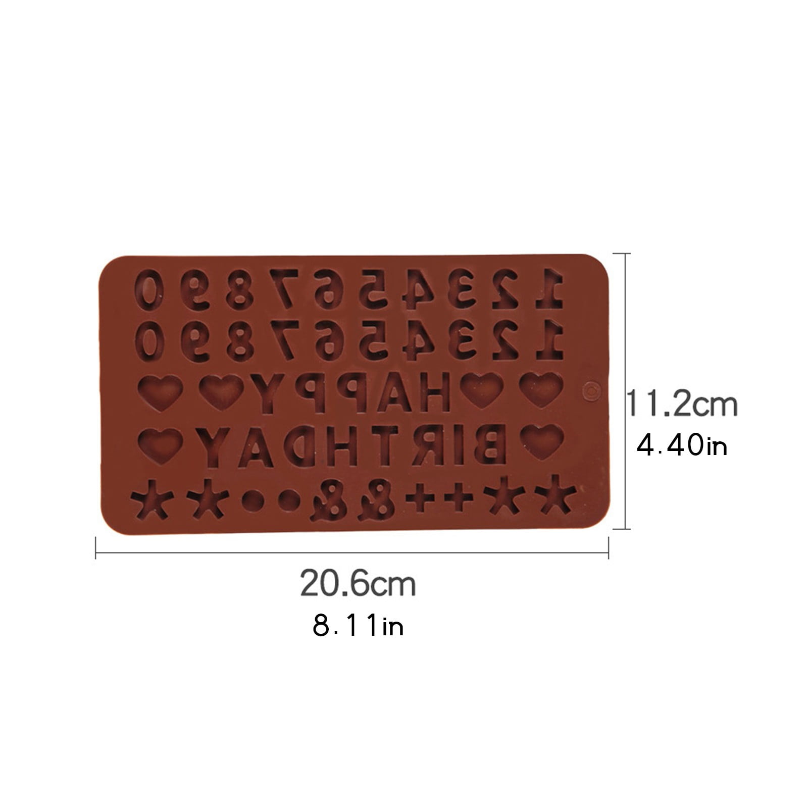 Mini Silicone Molds, Number Molds, Happy Birthday Mold for Baking Biscuits, Cookie, Candy, Chocolate 1-Brown β image 3