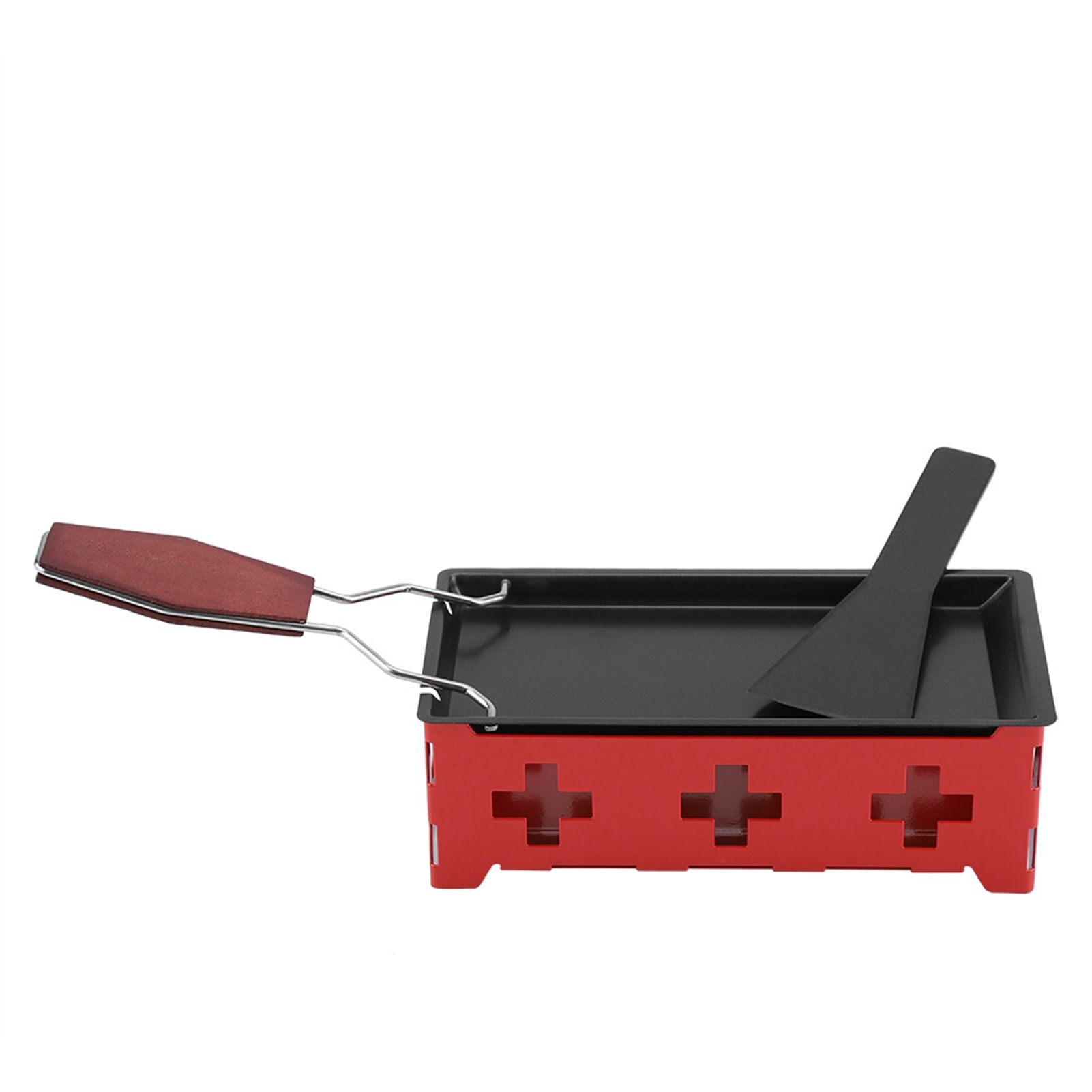 Portable NOn Stick Cheese Raclette Rotaster Baking Tray Stove Set Home Kitchen Grilling Tool — image 3