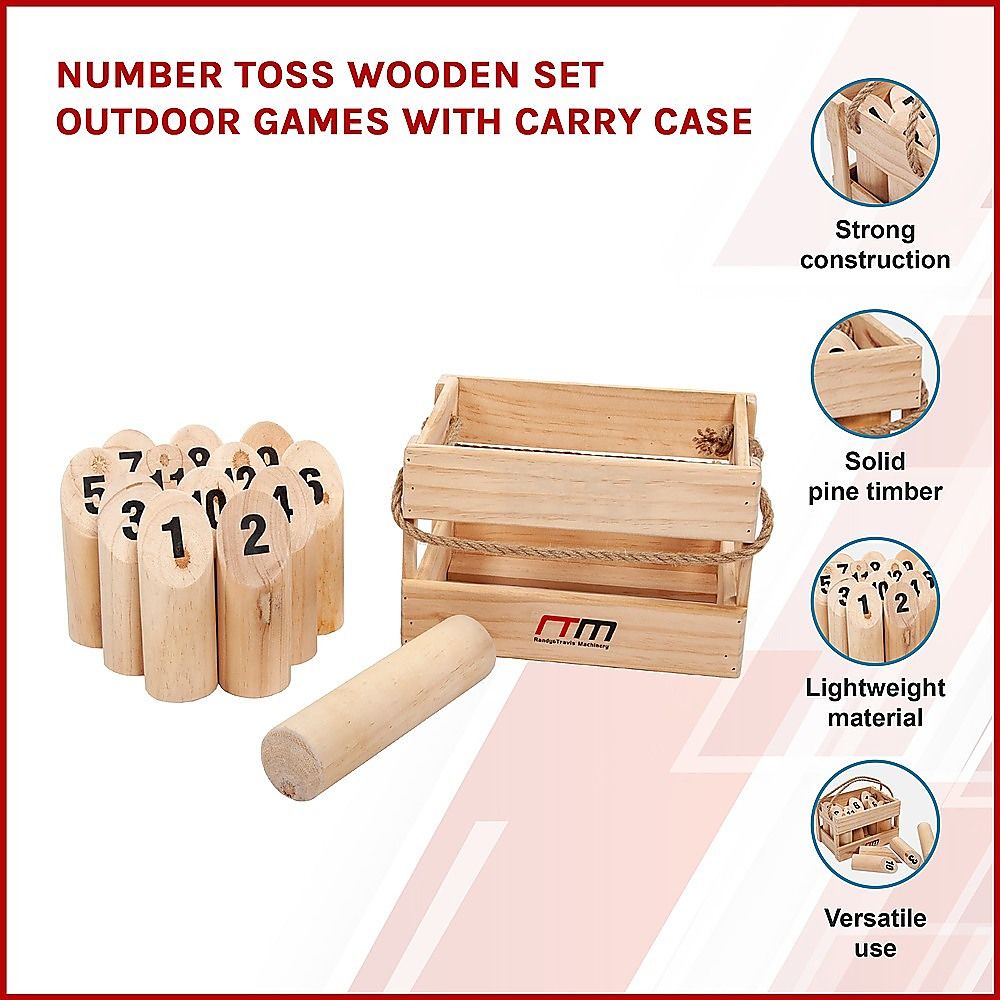Number Toss Wooden Set Outdoor Games with Carry Case — image 5