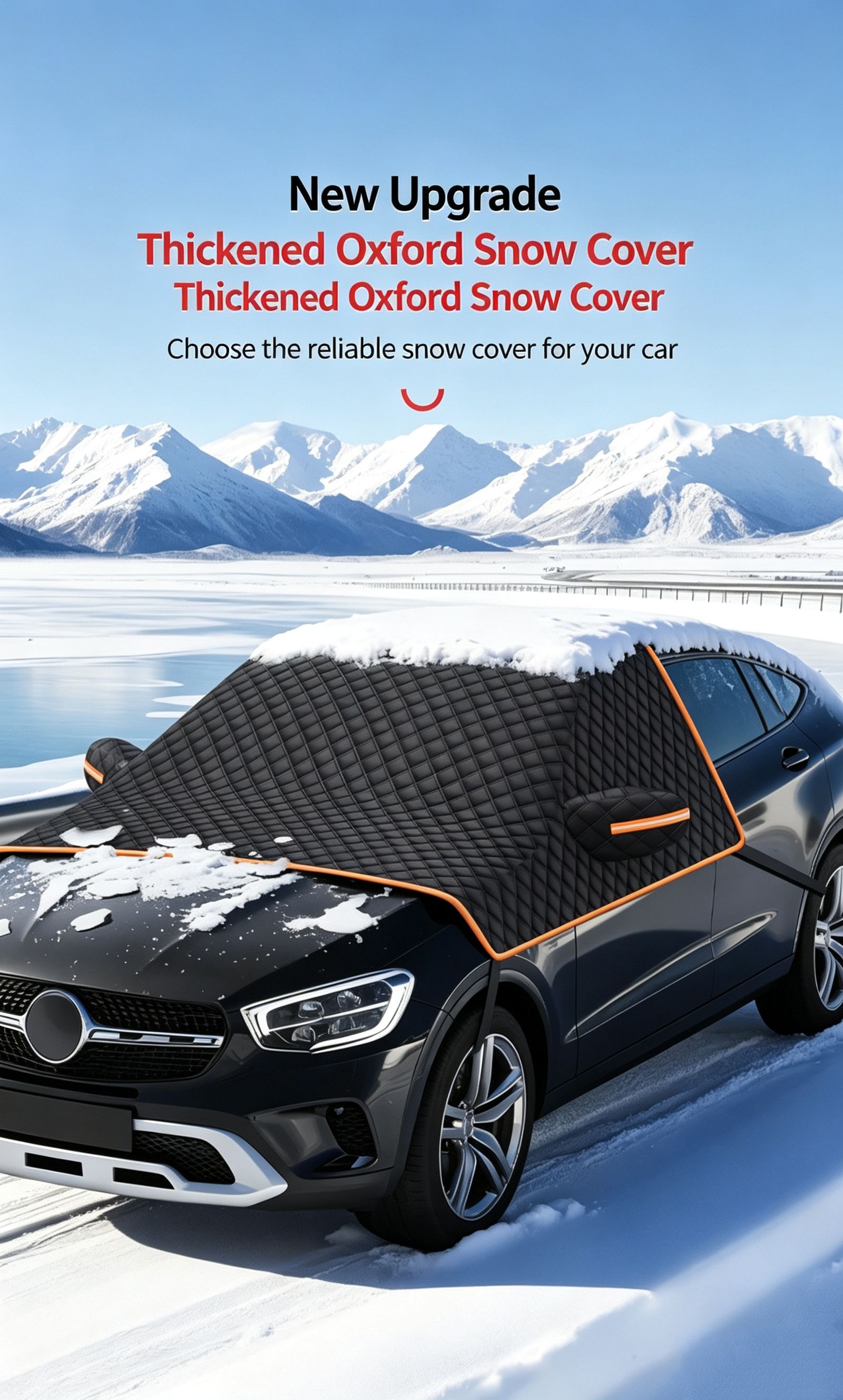 Winter car anti freezing and snow blocking front windshield snow cover — image 2