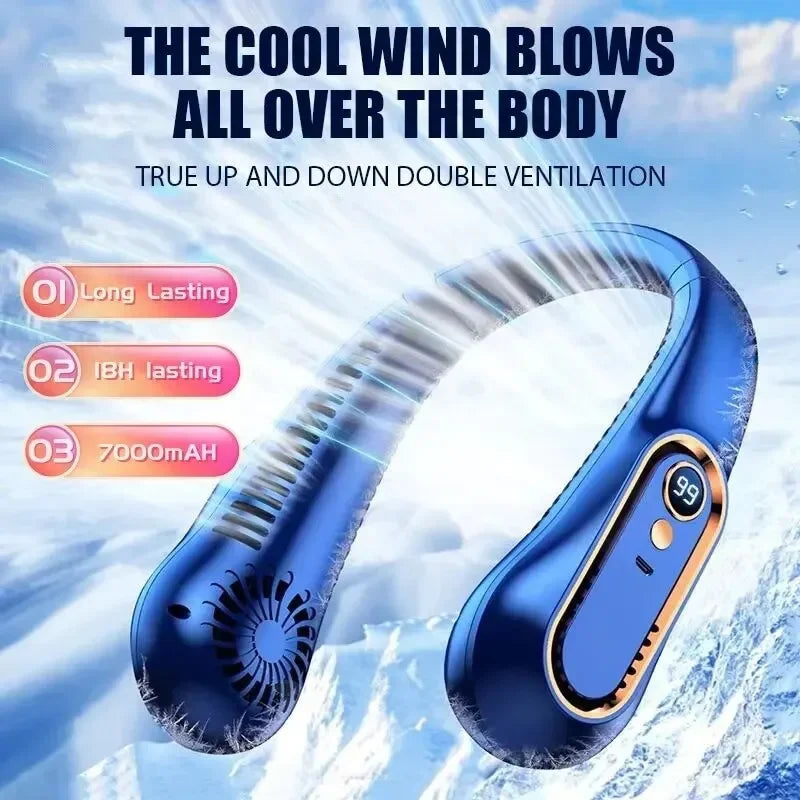 NNEOBA Neck Bladeless Fan Mini Portable-Blue โ image 2