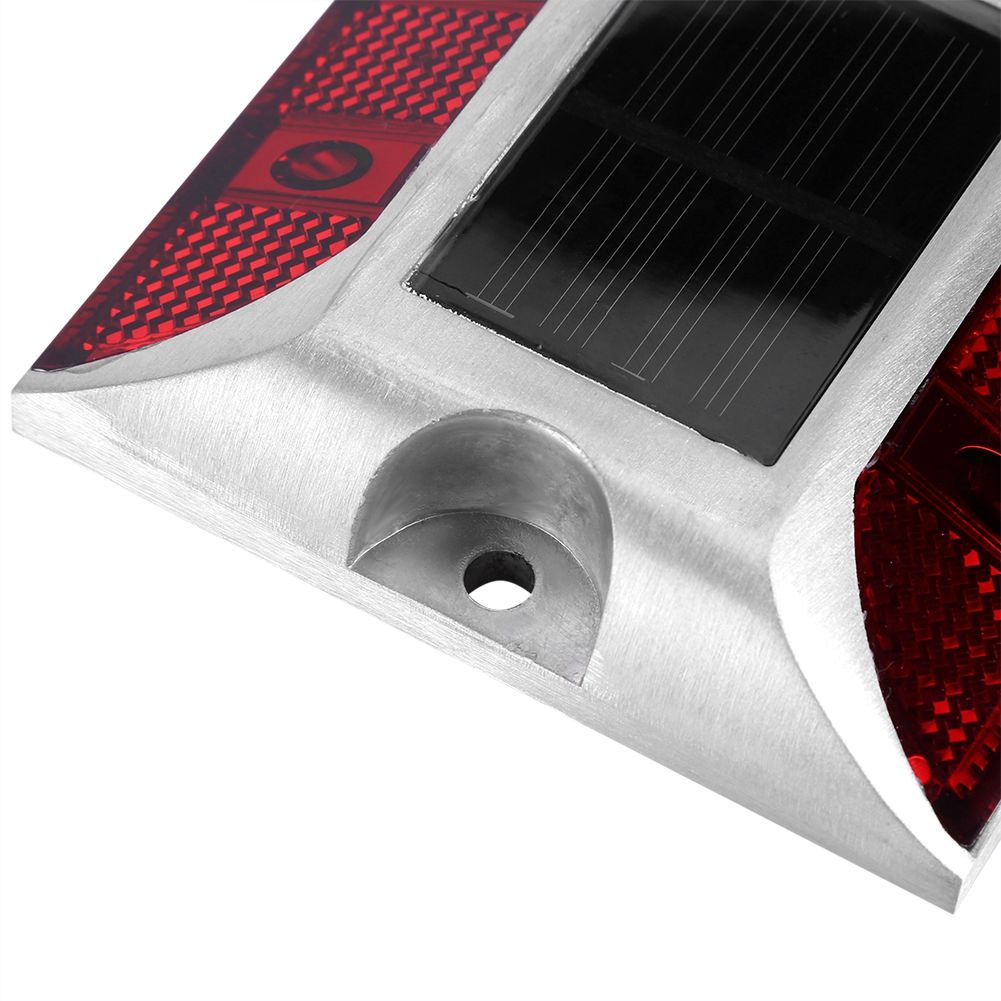Aluminum Alloy Solar Power Waterproof 4 LED Lamp Outdoor Road Driveway Pathway Light Red — image 6