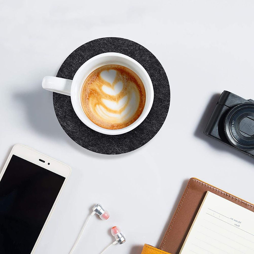 14 pcs Round Felt Coasters with Storage Box Water Absorption Table Coaster for Drinks Cups Bar Glass โ image 3