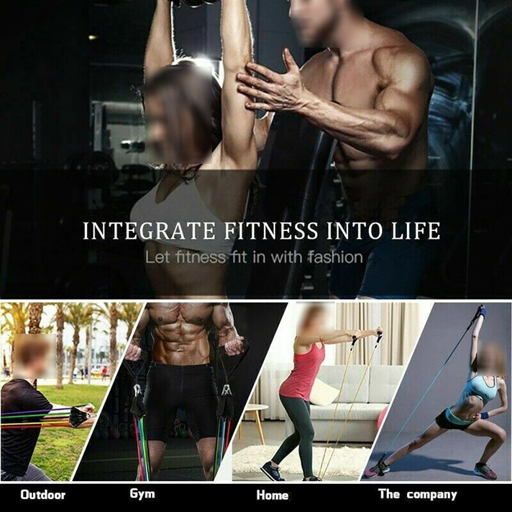 11Pcs/Set Pull Rope Belt Elastic Home Gym Fitness Exercise Resistance Band β image 6