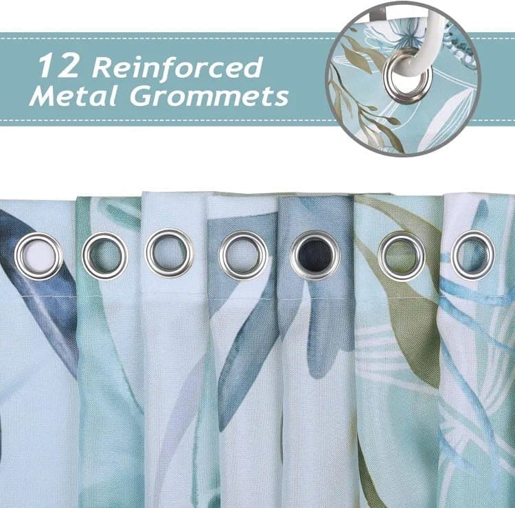 Waterproof Shower Curtain with Sea Turtle and Dolphin Motif, Mildew Resistant, Light Blue, 180 × 180cm — image 4