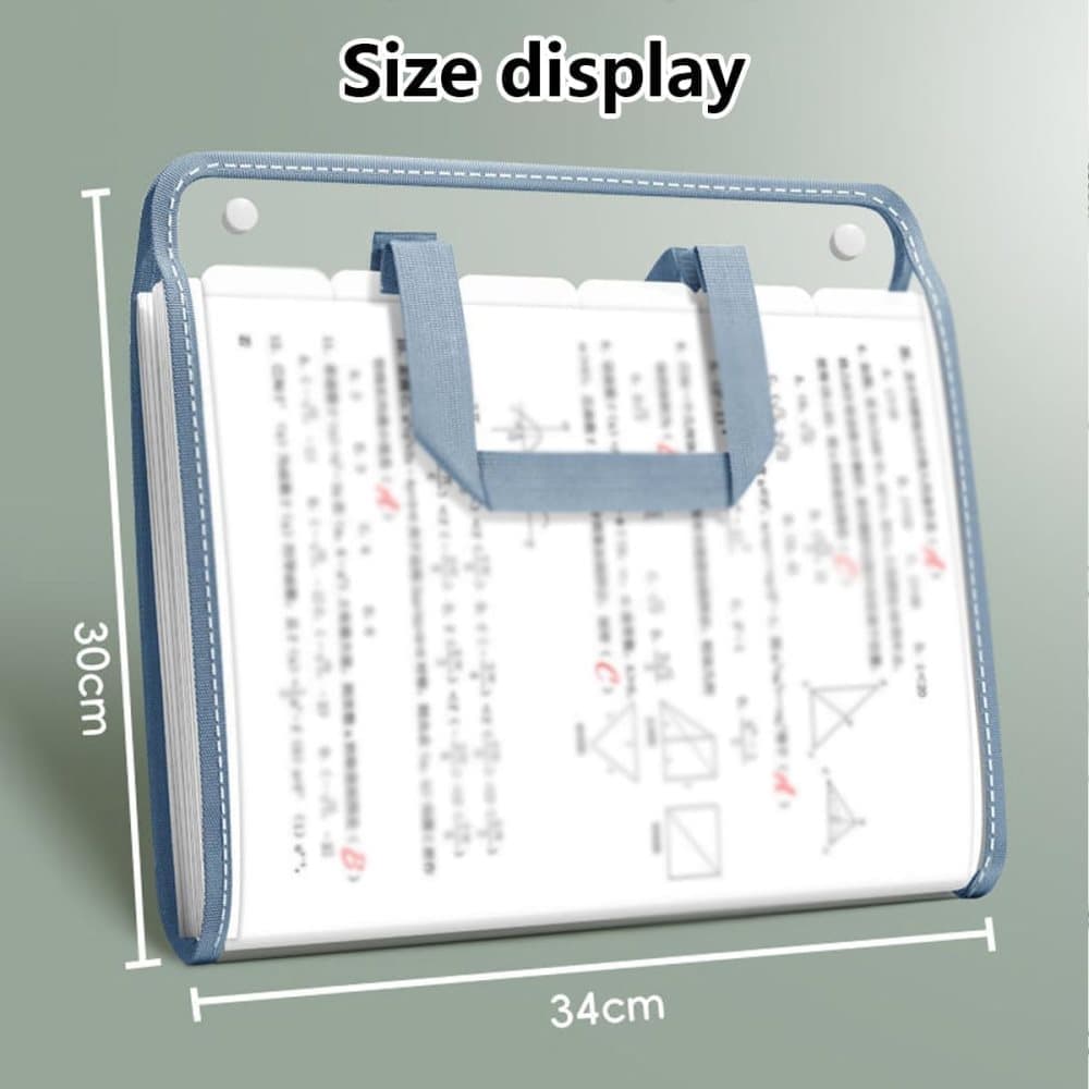 13 Compartments A4 Document Folder, Transparent Waterproof with Snaps, for School and Home, compatible with A4, Green — image 6