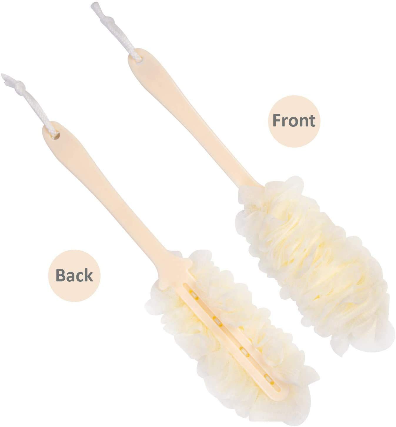 Back Scrubber for Shower, Loofah Long Handle Bath Body Brush, Soft Nylon Mesh Sponge for Shower, Loofah On a Stick (3Pack) — image 3