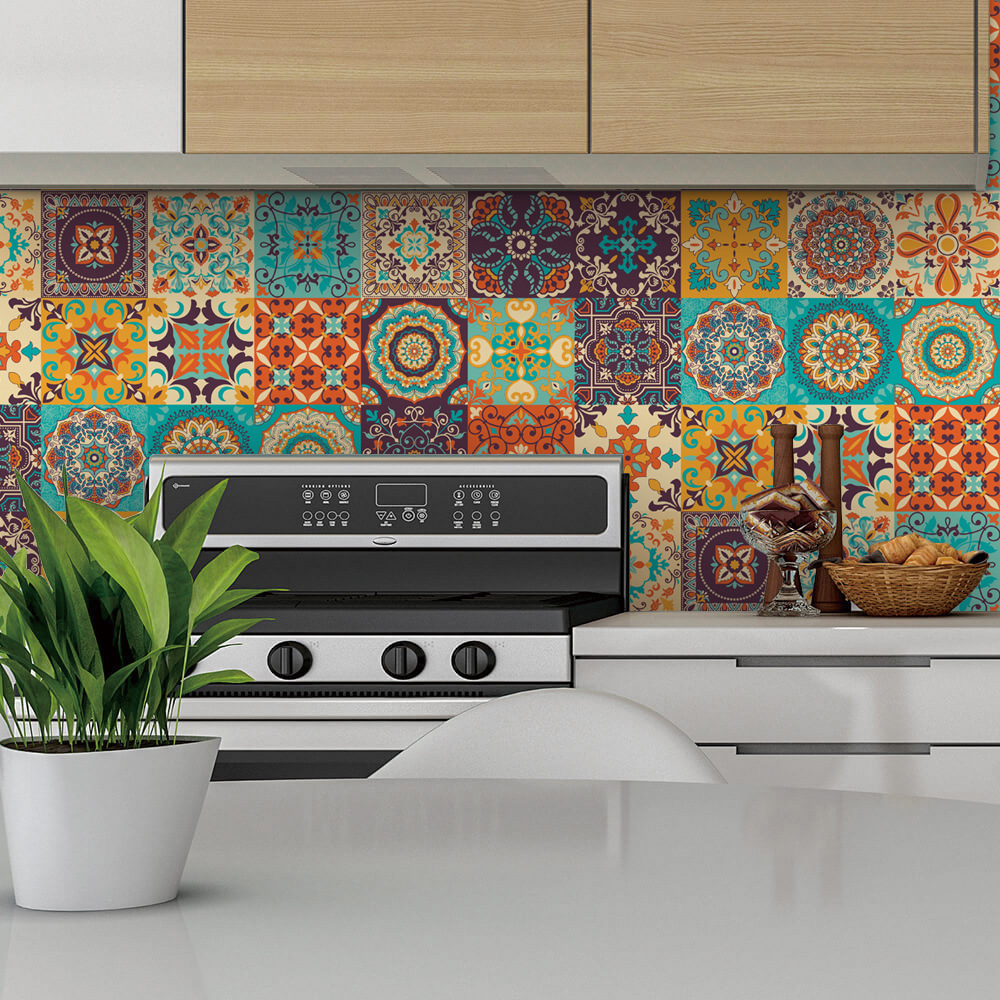 Waterproof Tile Stickers for Kitchen, Furniture, Table 15x15cm - 24 pcs โ image 3