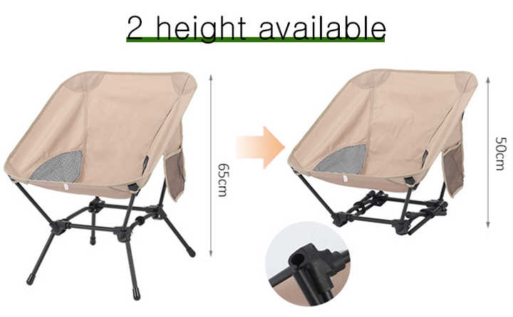 Black Portable Lightweight Folding Beach Chair - Compact Fishing Chair with Square Legs for Outdoor Use โ image 6
