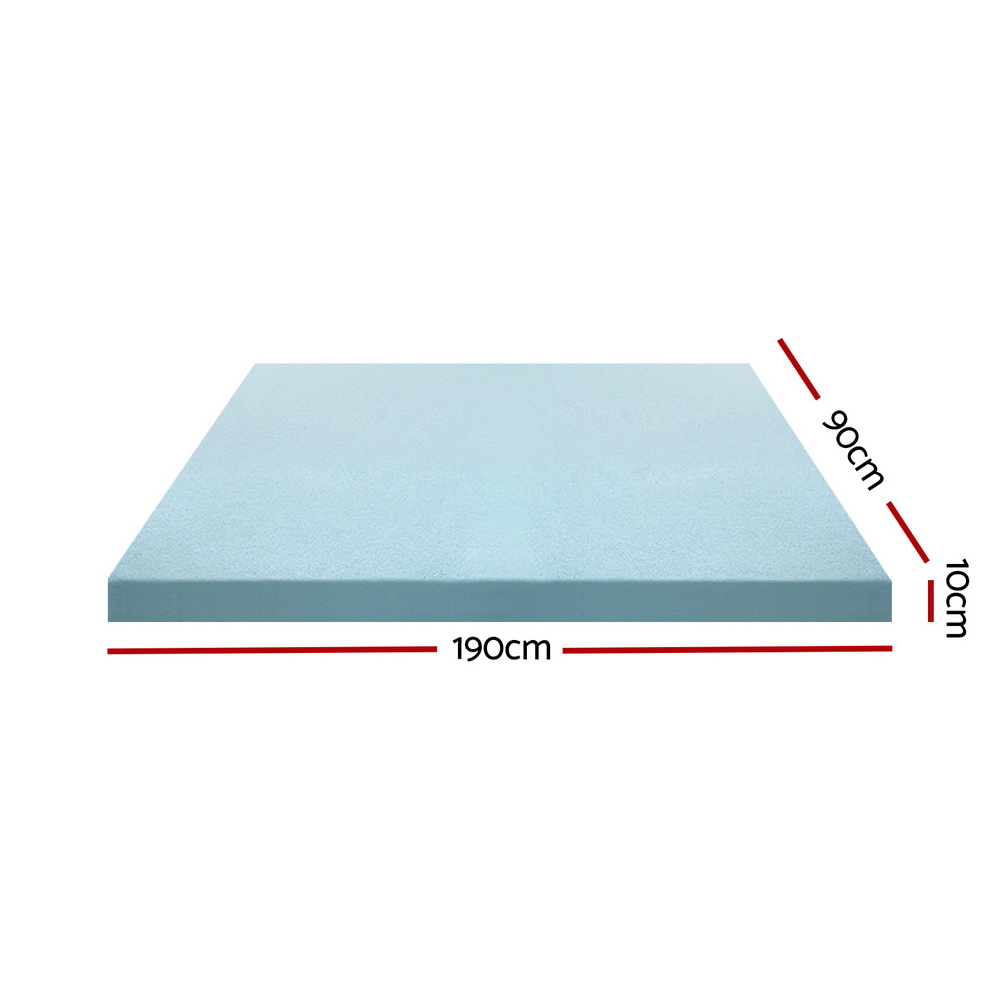Giselle Bedding Memory Foam Mattress Topper Cool Gel Bed Mat Bamboo 10cm Single — image 2