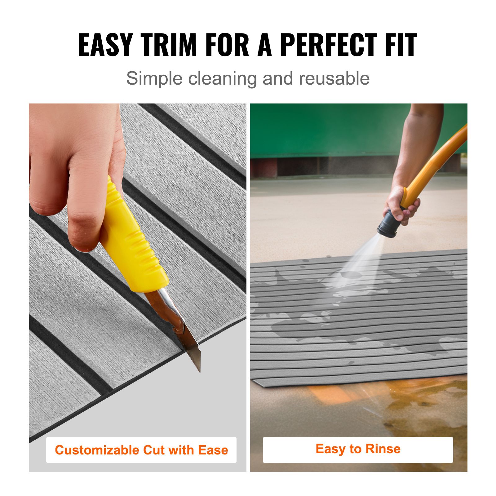 Boat Flooring, EVA Foam Boat Decking 94.5" x 35.4", Non-Slip Self-Adhesive Flooring, 23.2 sq.ft Marine Carpet for Boats, Yacht, Pontoon, Kayak Decking โ image 5