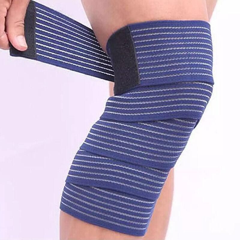 Sports Gym Bandage Wrap Compression Strap Wrist Knee Leg Ankle Elbow Band 180Cm - White+Grey โ image 6