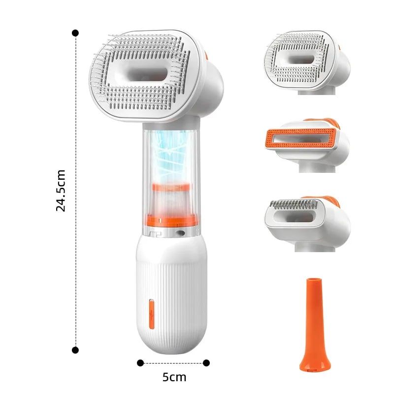 4-in-1 Pet Hair Vacuum Comb, Rechargeable De-shedding Tool with Interchangeable Heads, Duck-Shape Design for Cats & Dogs — Traps Loose Fur, Cleans — image 2