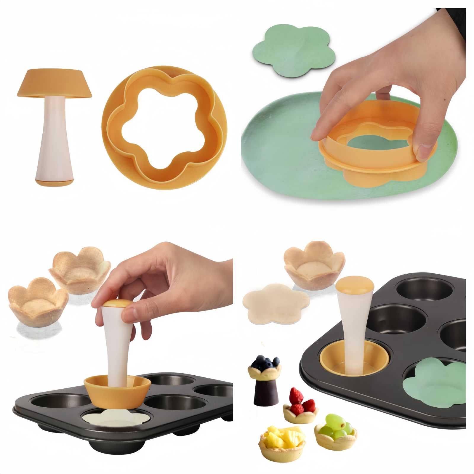 Egg Tart Molds, Mini Tart Shells, Dough press,Mini Pie Crust, DIY Cake Tart Pan Mold baking tools for Mini Egg Tart Shells,Pastry — image 2
