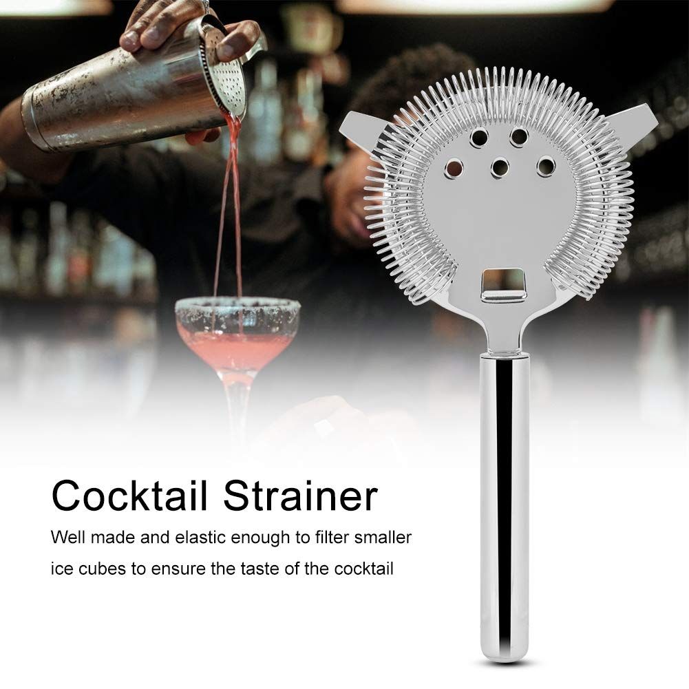 Stainless Steel Cocktail Filter, Mixed Drink Filter, Clubs, Parties (Large size-silver) โ image 2