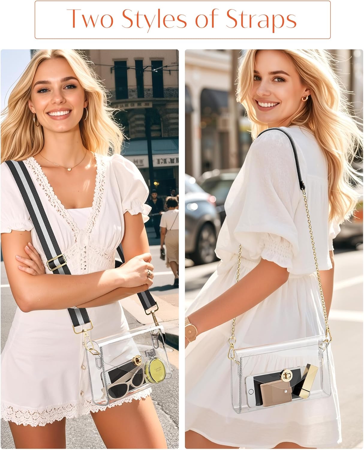 Clear Purse for Women, Clear Bag for Stadium Events, Crossbody Bag Stadium Approved for Sports Concerts Outfits — image 2