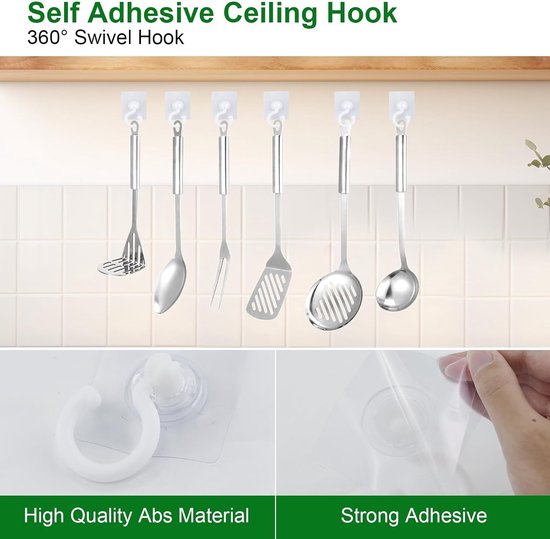 5-pack self-adhesive hooks - Extra strong adhesive hooks - Transparent wall hooks - Self-adhesive - No drilling required - Suitable for bathroom, kitchen โ image 4