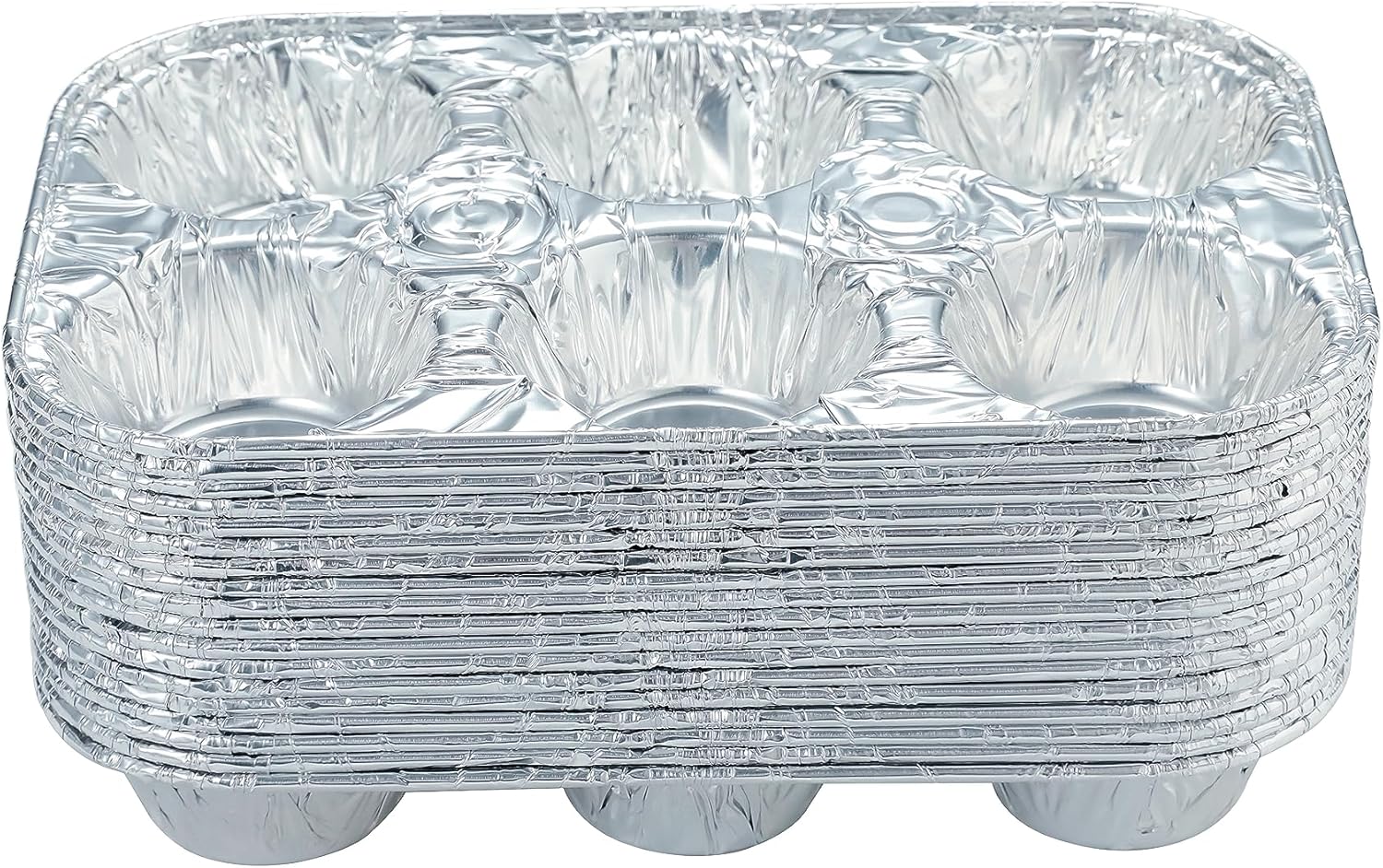 (10pack Muffin Pan 6-Cup Cupcake Aluminum Pans Favorite Muffin Tin Size for Baking Cupcakes Muffins and Mini Pies - Standard Size — image 6