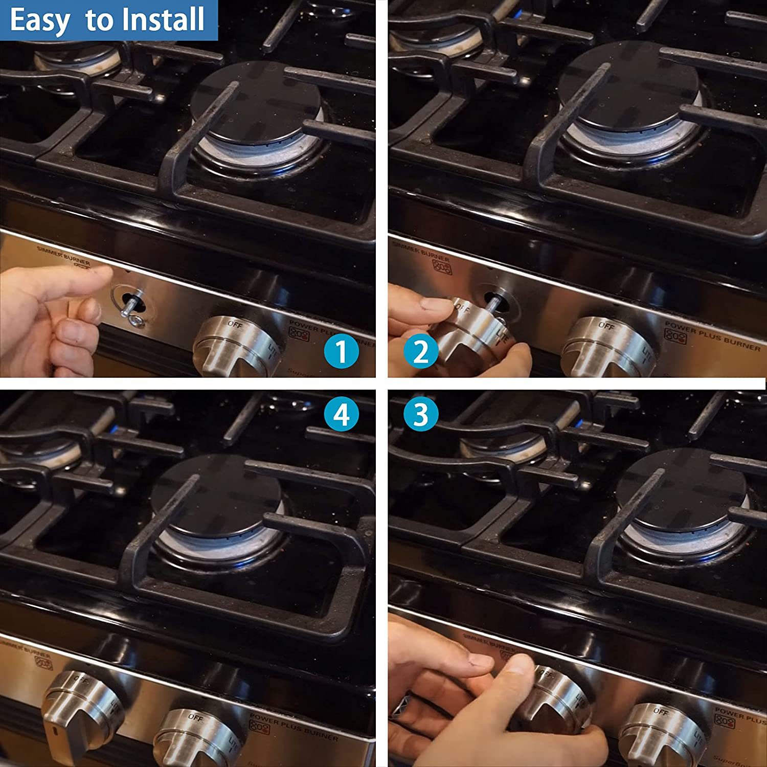 2 Pcs Silver AEZ73453509 Oven Stove Knob Assembly - Stainless Steel Replacement for AEZ72909008, Easy Install & Durable Upgrade โ image 5
