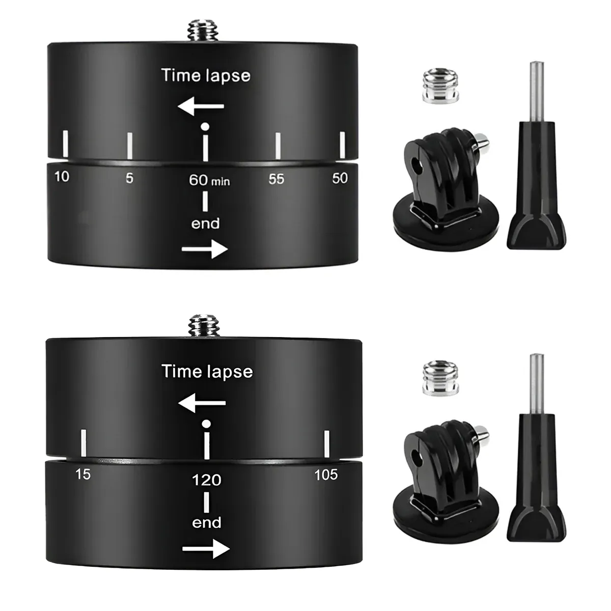 Action Camera 360° Rotating 60/120min Time Lapse Timer Tripod Head Adapter Gopro - 120min — image 3