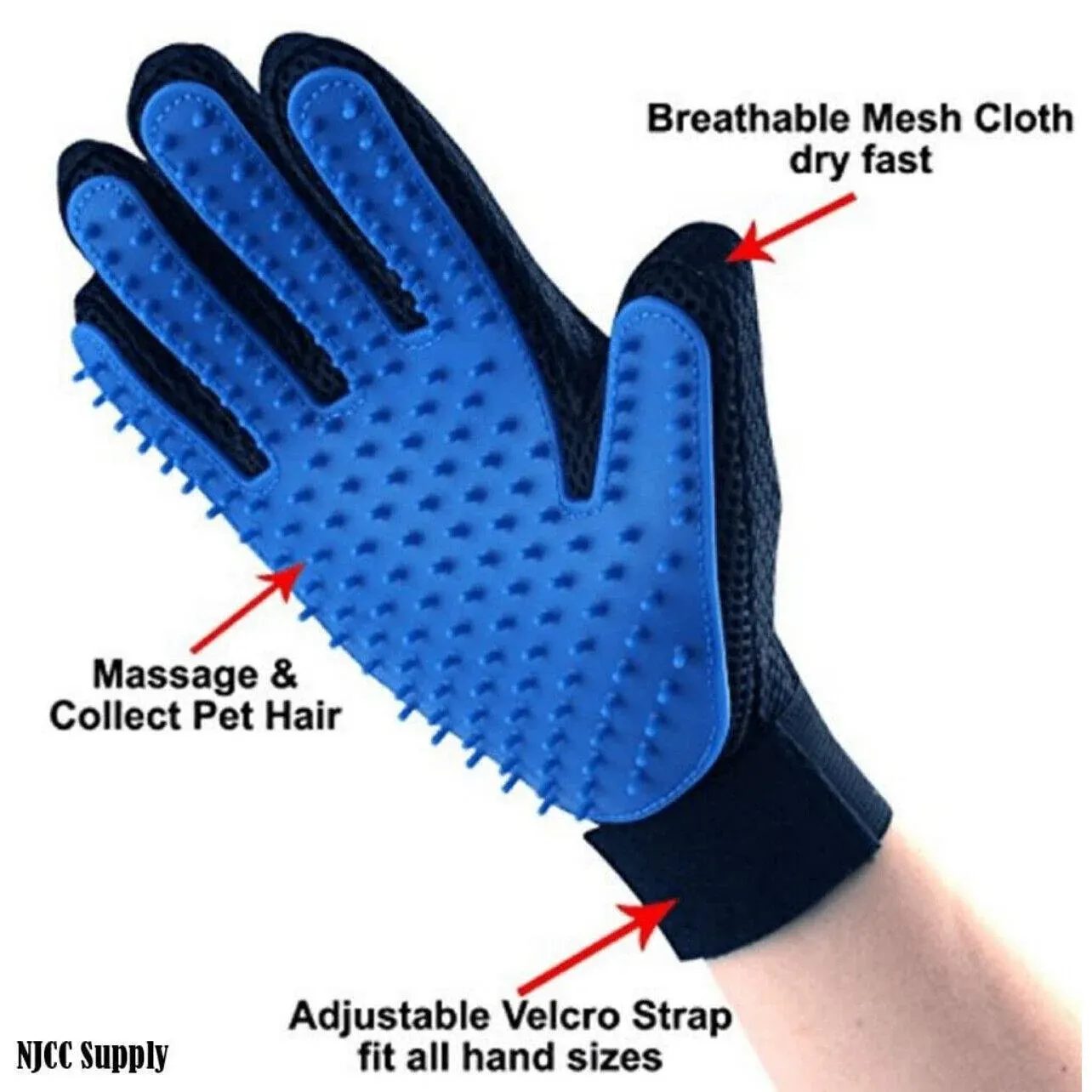 Pet Dog Cat Massage Hair Removal Grooming Comb Touch Cleaning Brush Magic Glove - Pink Right Hand — image 6