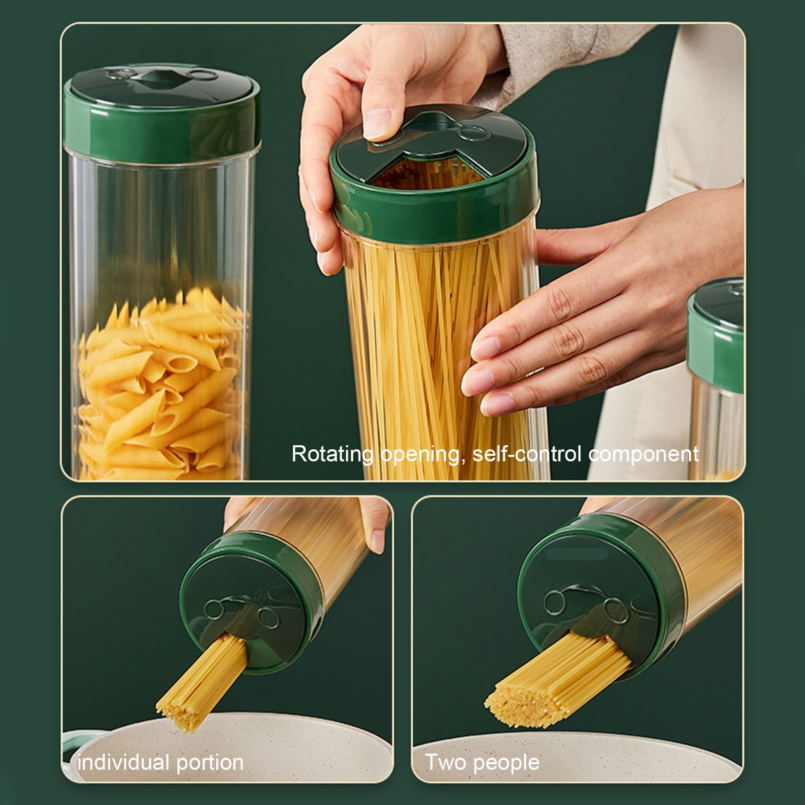 Storage Container With Lid, Tall Clear Airtight Food Storage Jar with Lid Kitchen Pantry Storage Container for Spaghetti Jars Flour Cereals Coffee Beans As — image 4