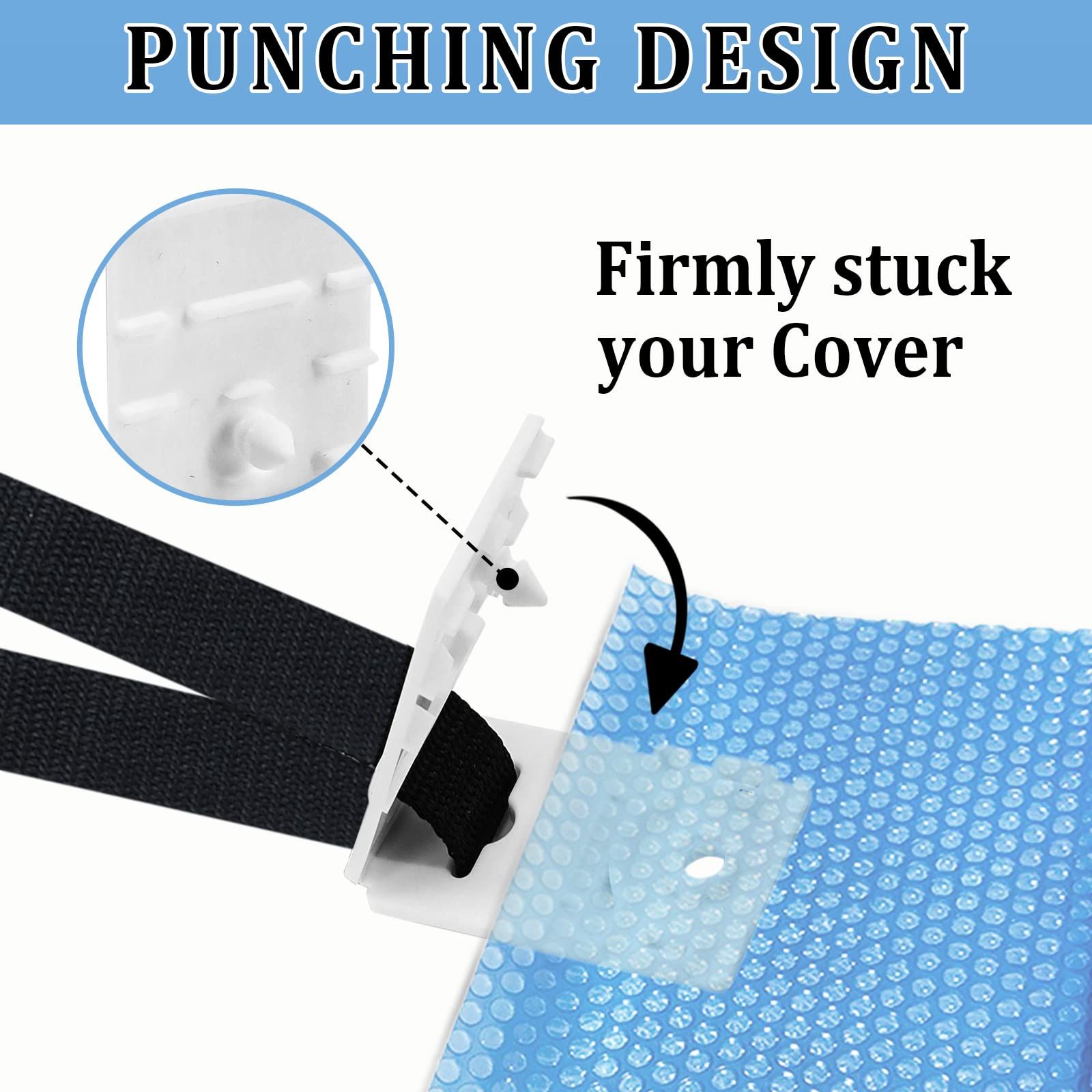 Pool Cover Straps, Solar Cover Reel Strap kit for In-Ground Swimming Pools, Including 8 Straps with Hoop and Loop Tapes — image 3