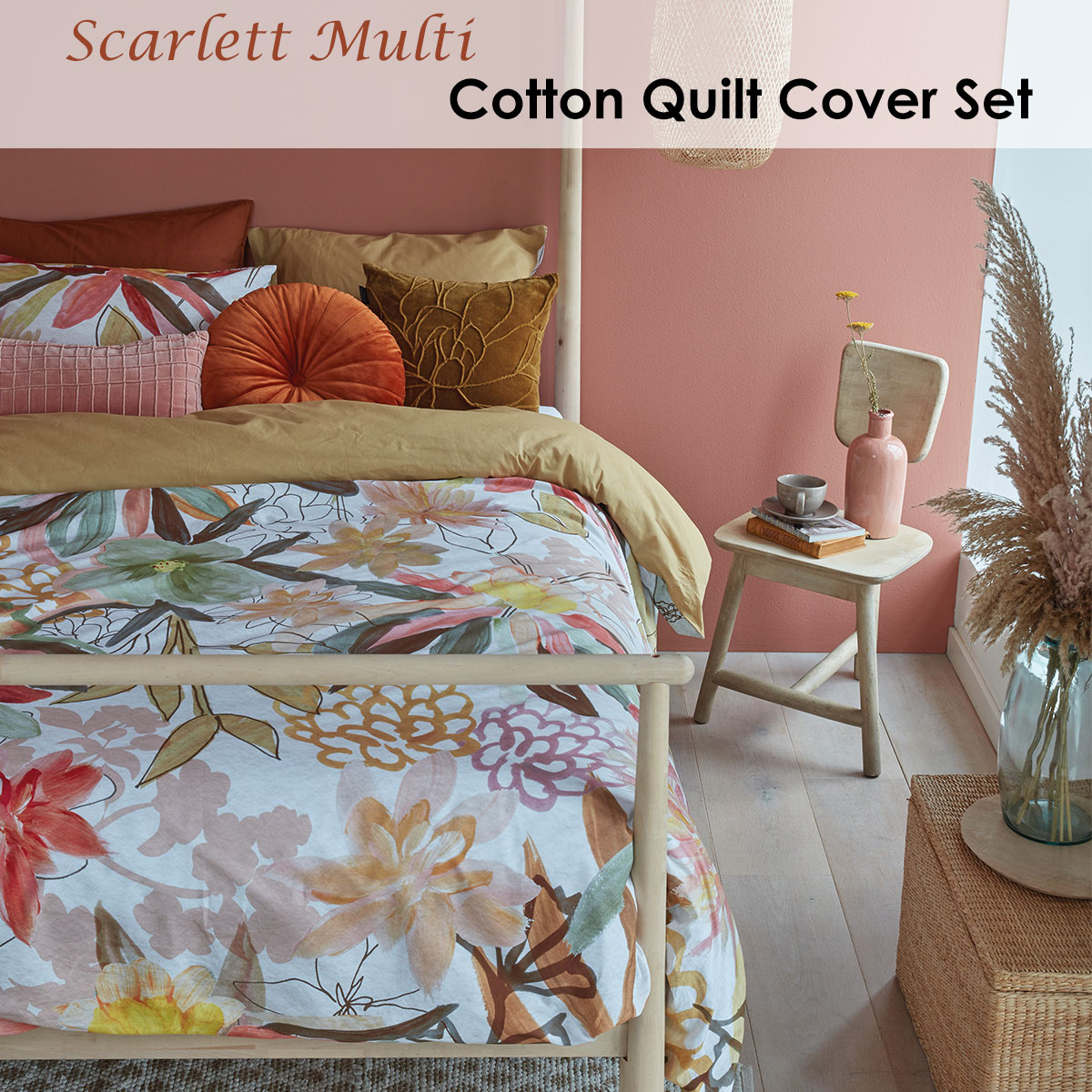 Bedding House Scarlett Multi Cotton Quilt Cover Set Queen — image 2