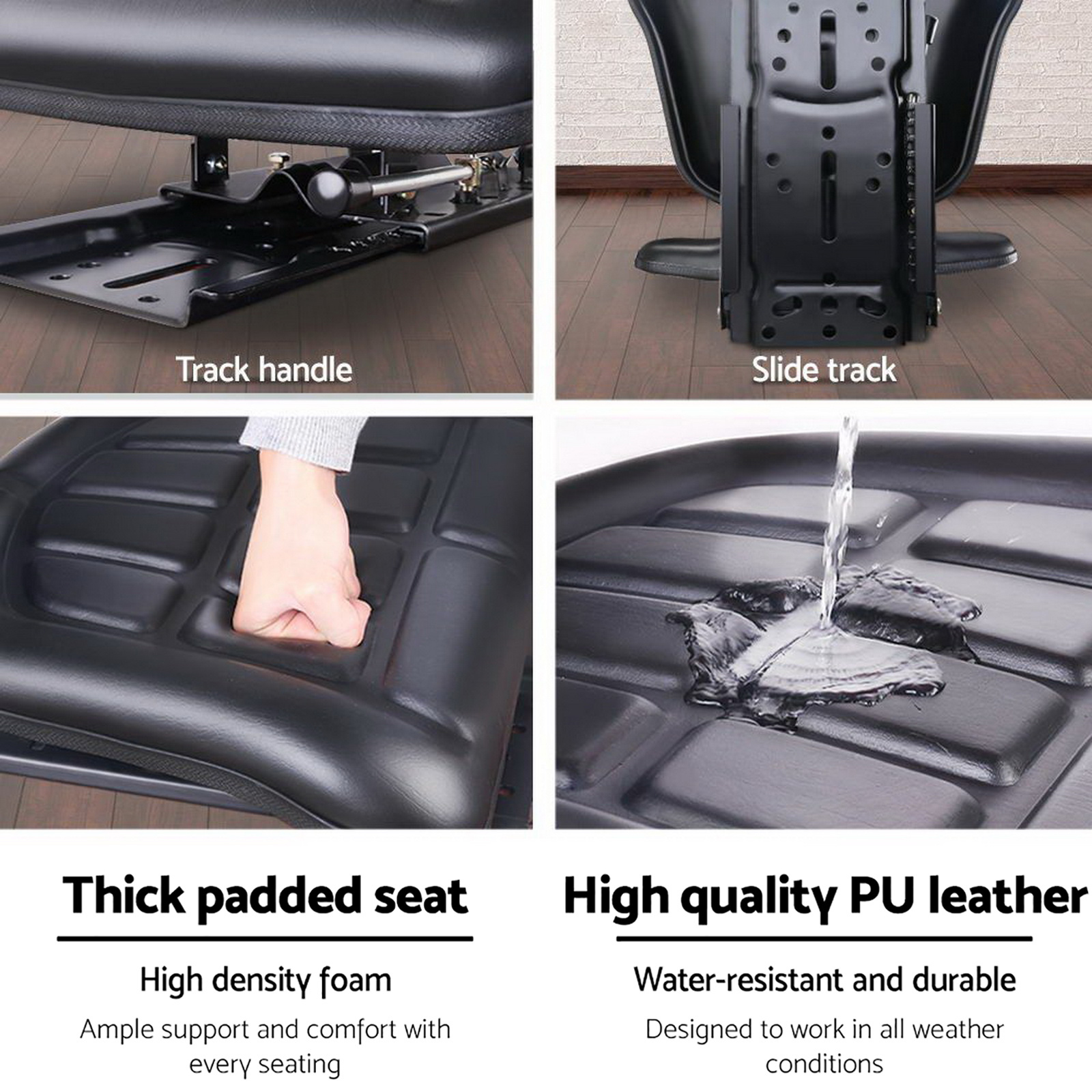 Giantz Tractor Seat Forklift Excavator Truck Universal Replacement PU Chair โ image 6