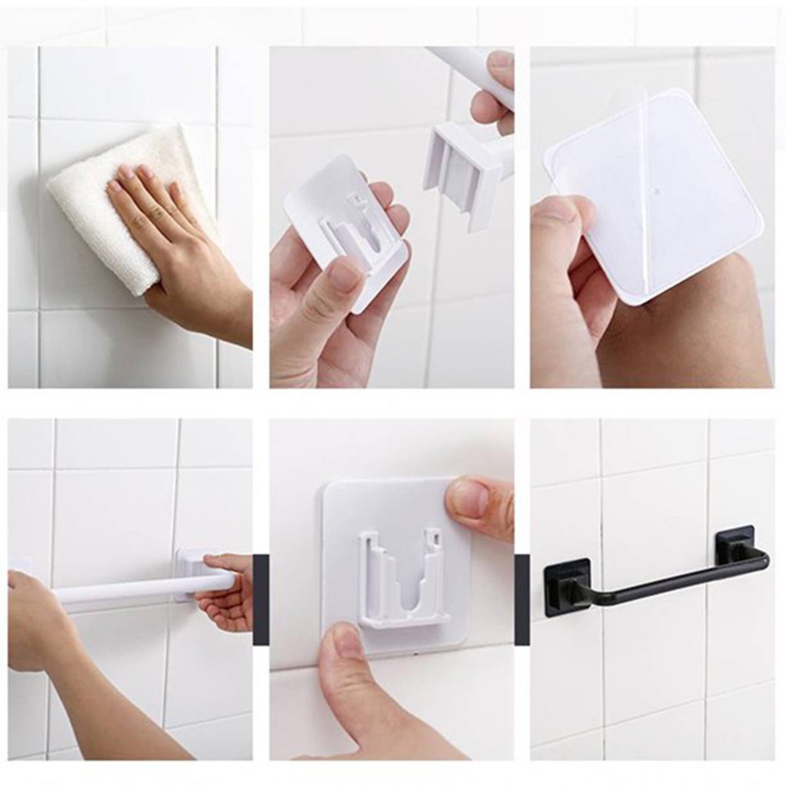 Self Adhesive Towel Bar, No Drill Stainless Steel Hand Towel Rail for Bathroom, Kitchen and Laundry Wall Storage, 27 cm, White — image 6
