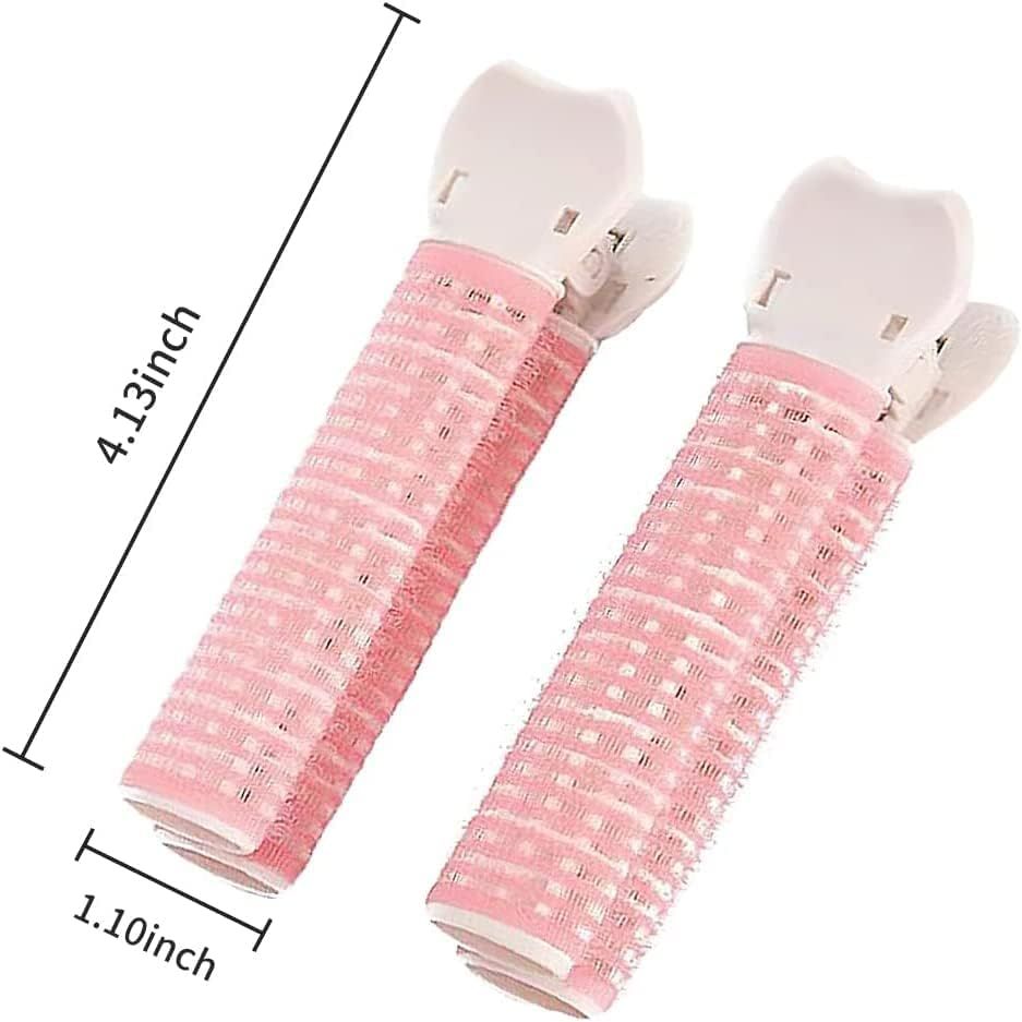 4 Pcs Pink Hair Rollers with Clip, Volumizing Hair Root Clips Bangs Curler DIY Hair Styling Accessories Hair Roller Tools โ image 2