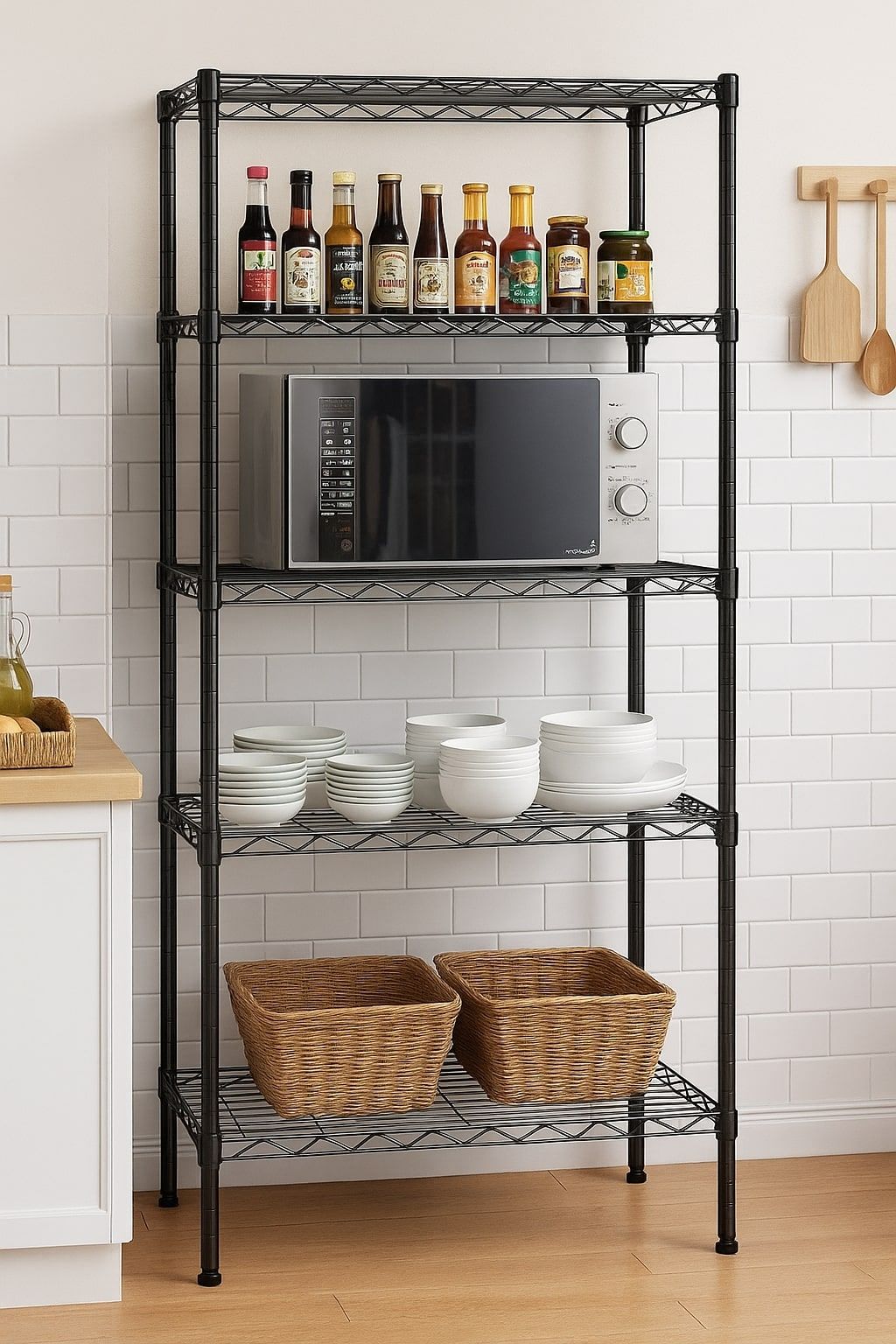 CARLA HOME 5-Tier Adjustable Metal Storage Shelves Wire Rack Organizer for Kitchen, Pantry, Bathroom or Laundry Room (60cm W x 40cm D x 176cm H) — image 2