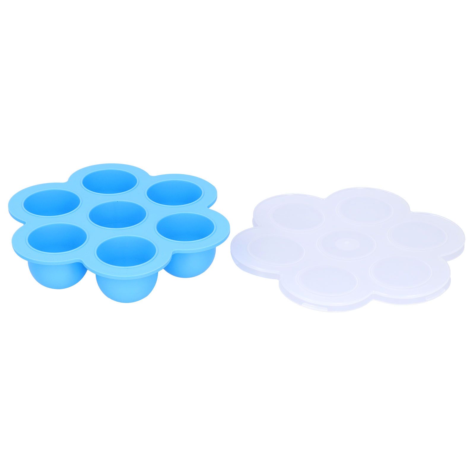 7‑Grid Sky Blue Baby Food Supplement Box Silicone Food Storage Container with Lid for Baby — image 2