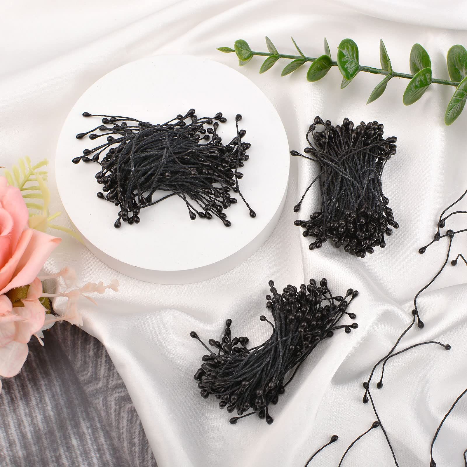 Stamens for Crafts, Artificial Flowers DIY Wedding Party Home Decoration for various types of crafts and occasions (Black, 1800) — image 4