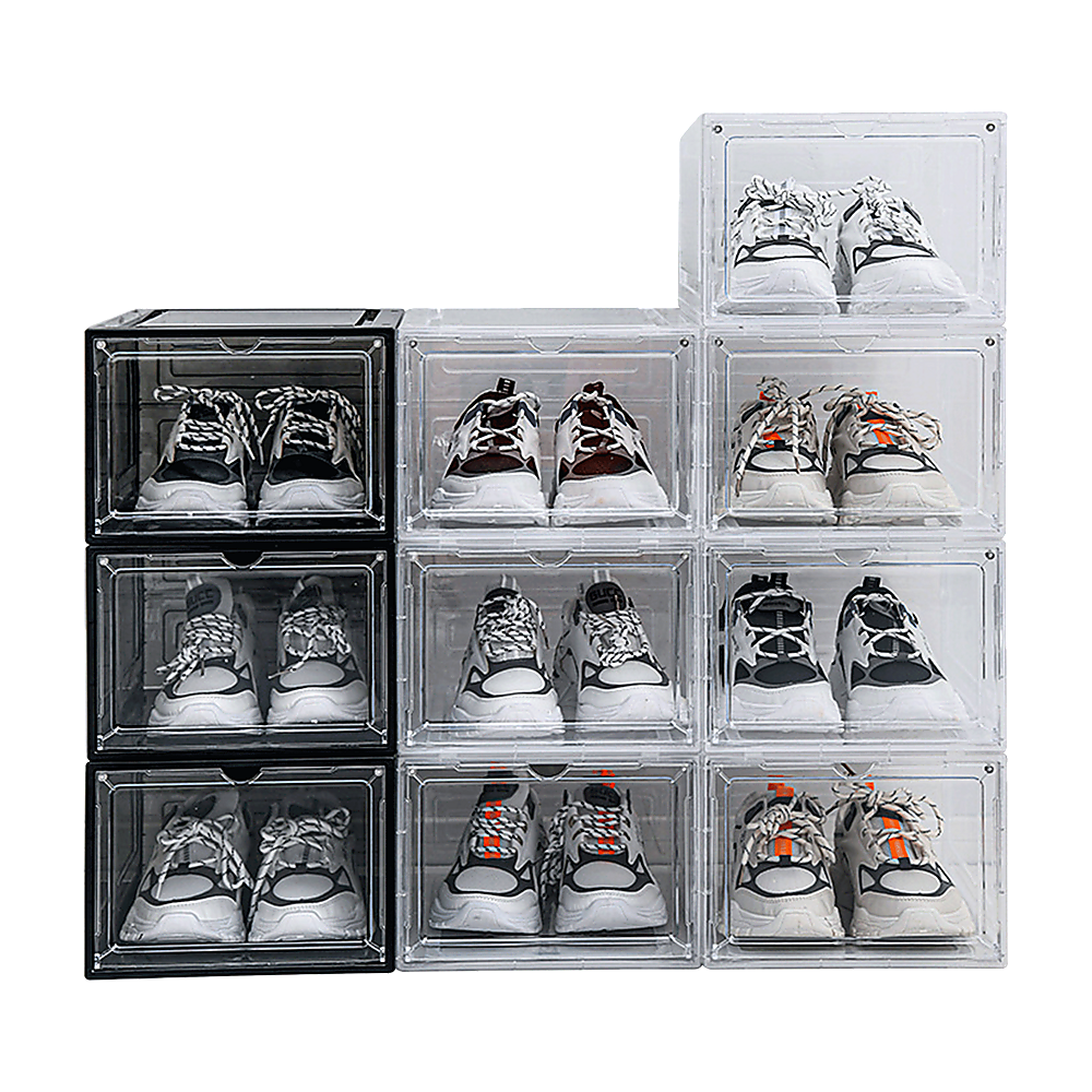 Sneaker Display Case Shoe Storage Organizer Box Stackable Plastic Clear Magnetic โ image 5