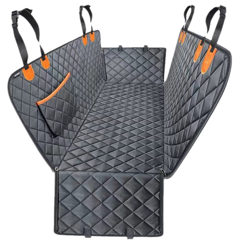 Waterproof Dog Car Seat Cover with Scratch-Resistant Quilted Fabric and Non-Slip Backing for Rear Seats and Travel, Black โ image 2