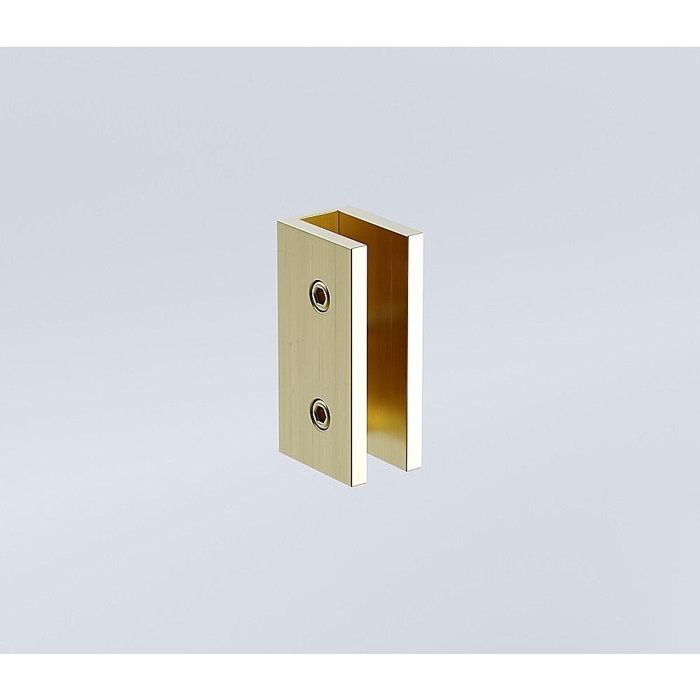90cm Frameless Wall-to-Wall Shower Screen with Gold U-Brackets and Floor U-Bracket, Brass Hinges & Round Knob Handle โ image 5