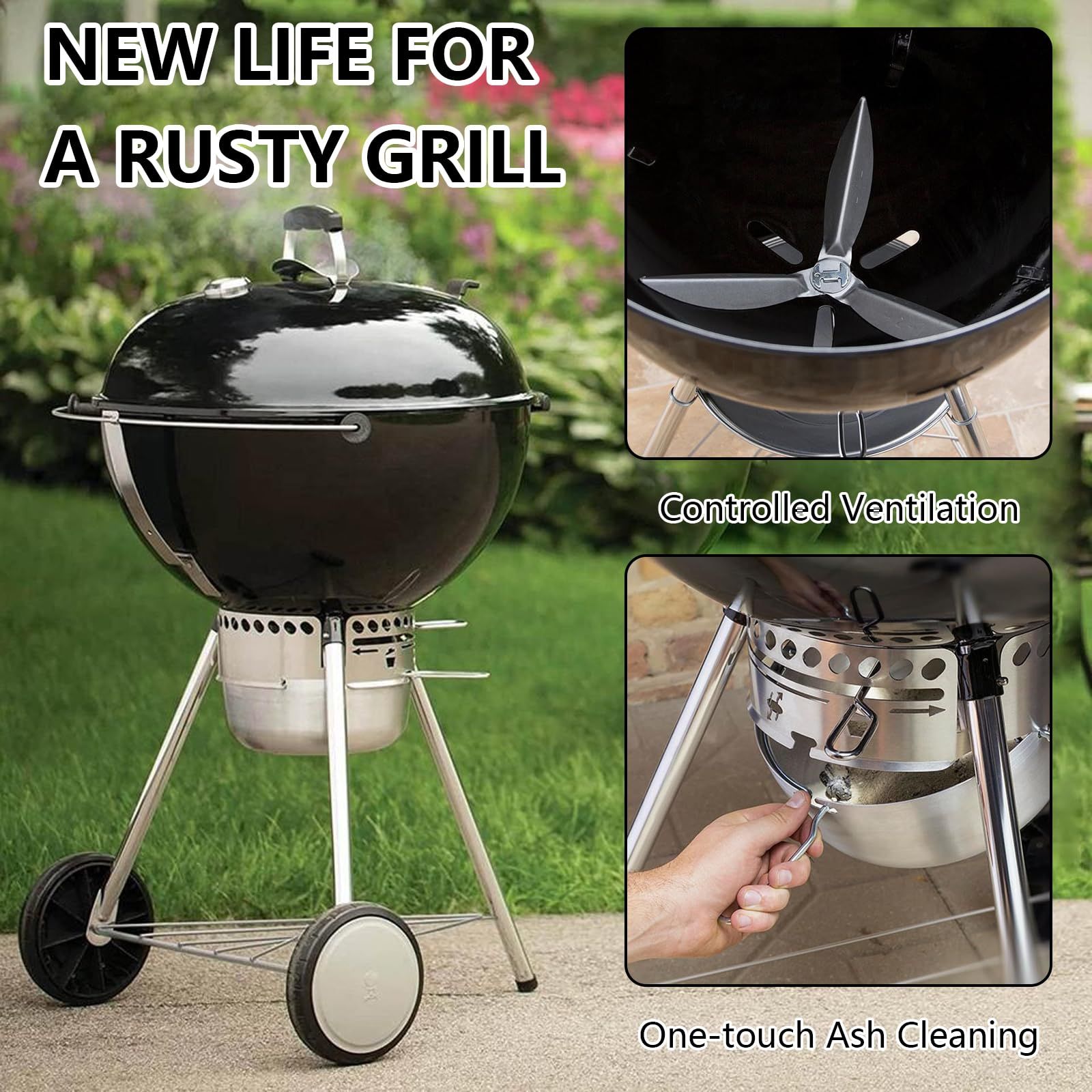 One-Touch Cleaning System Kit 7444 Compatible with Weber Kettle Grill, 22.5 Inch — image 5