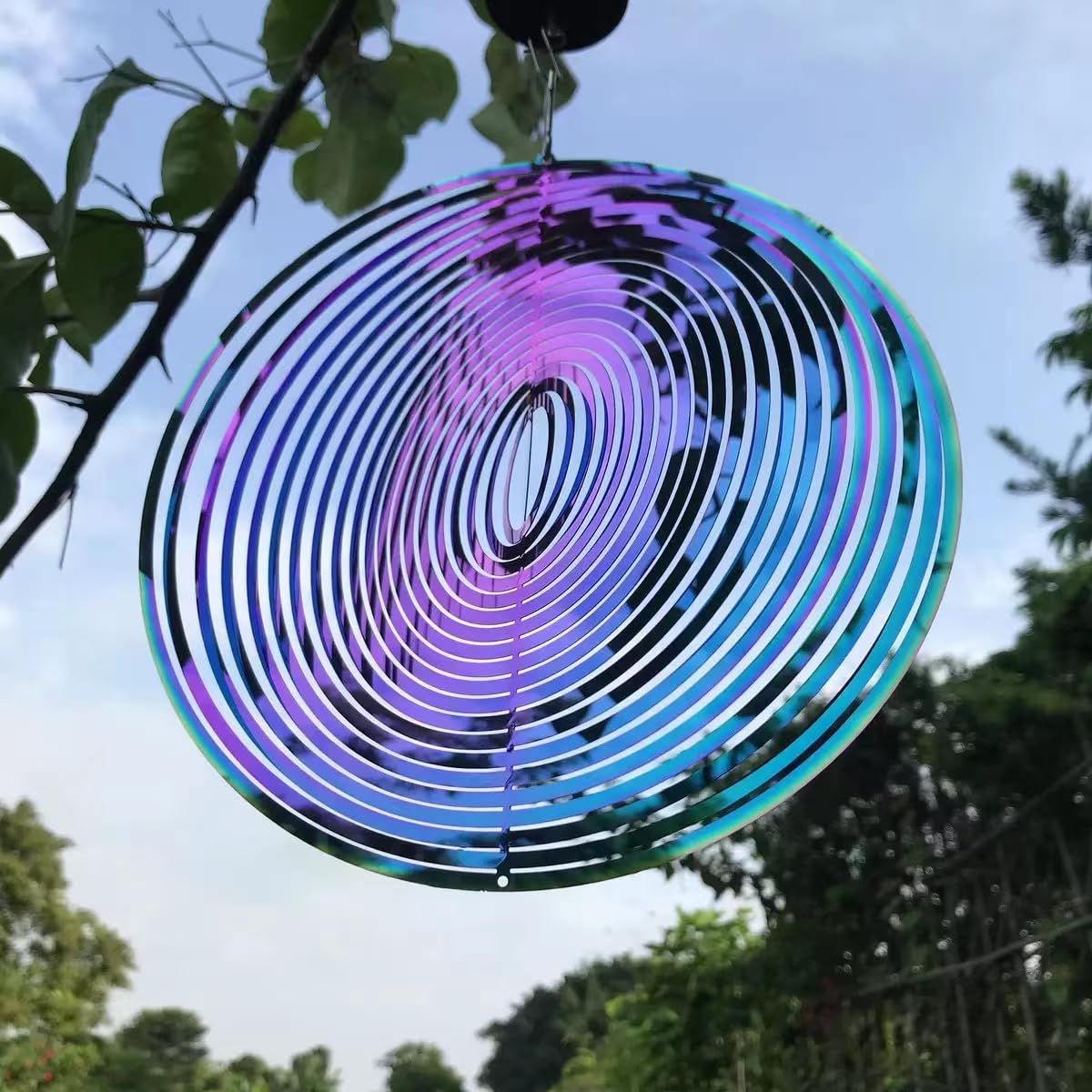 Stainless steel wind chime hanging rotating wind chime, 3D dynamic art stainless steel wind sculpture, suitable for room windows โ image 4