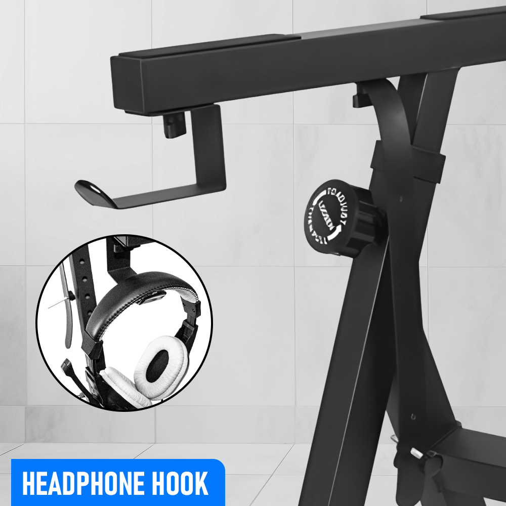 Portable Piano Keyboard Z Stand Heavy-Duty with Wheels Foldable Up to 93CM Heigh โ image 6